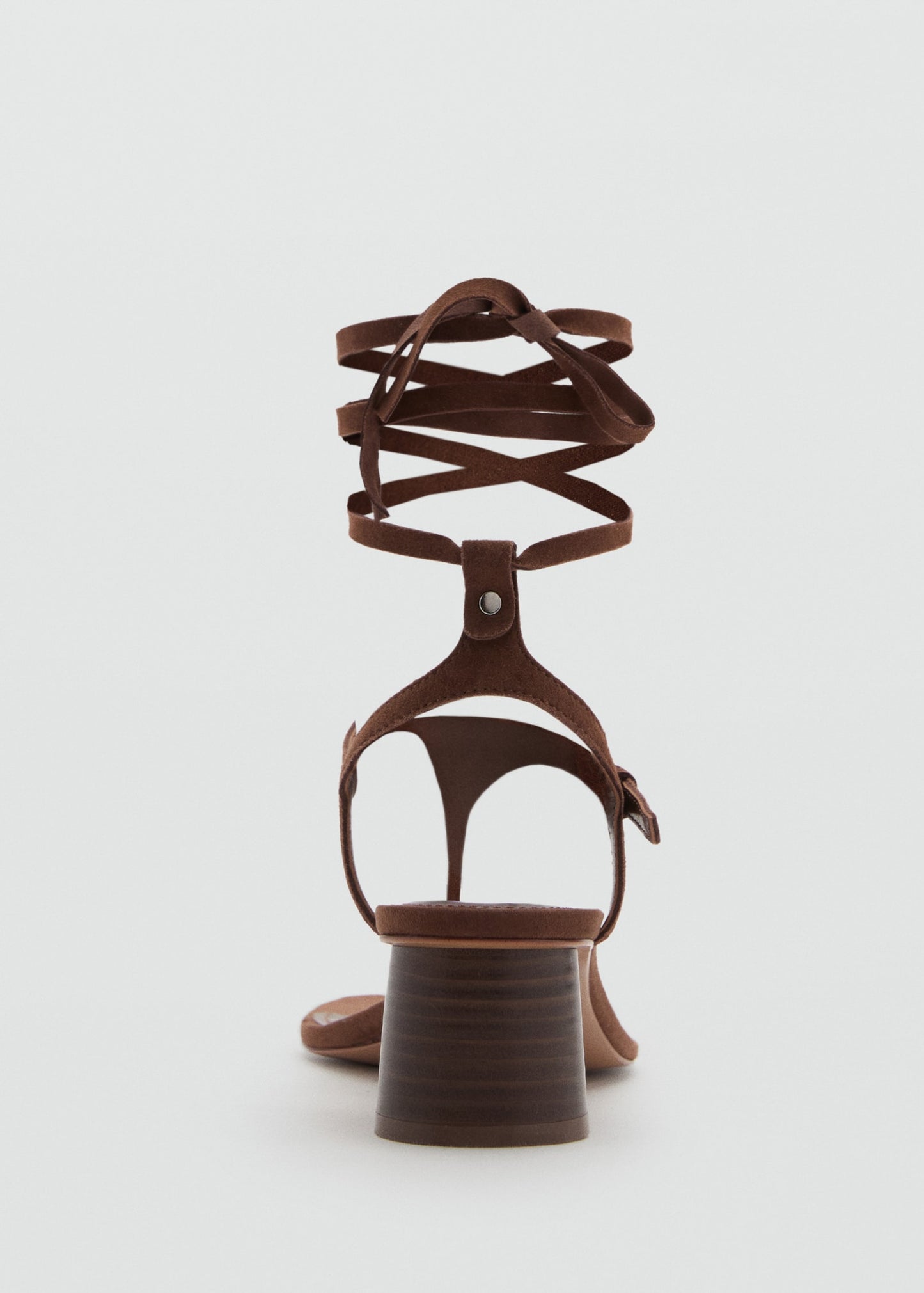 Suede leather heeled sandal