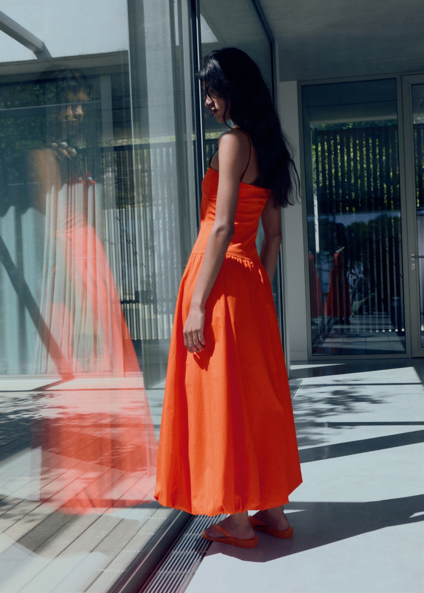Balloon-effect strapless dress
