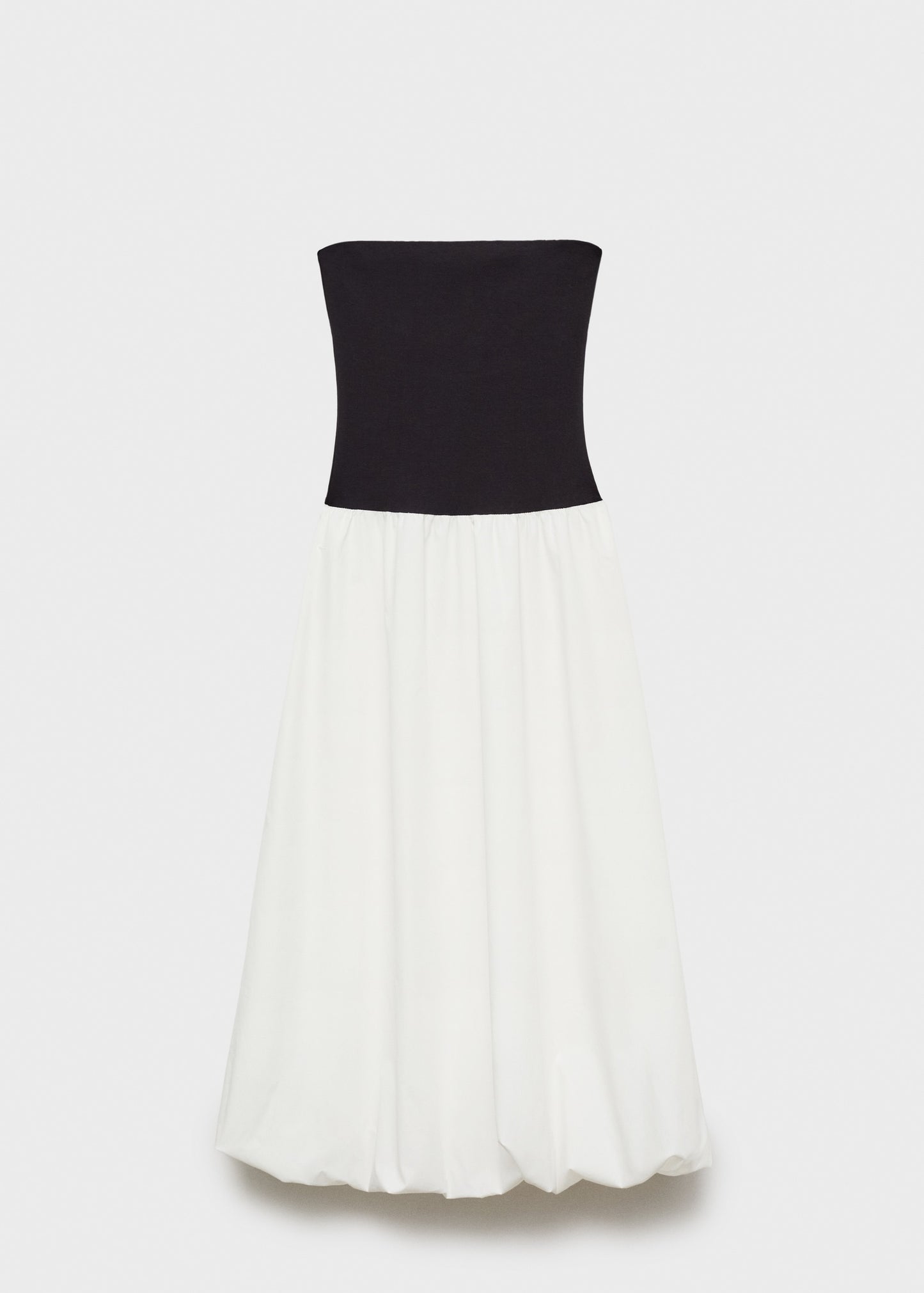 Balloon-effect strapless dress