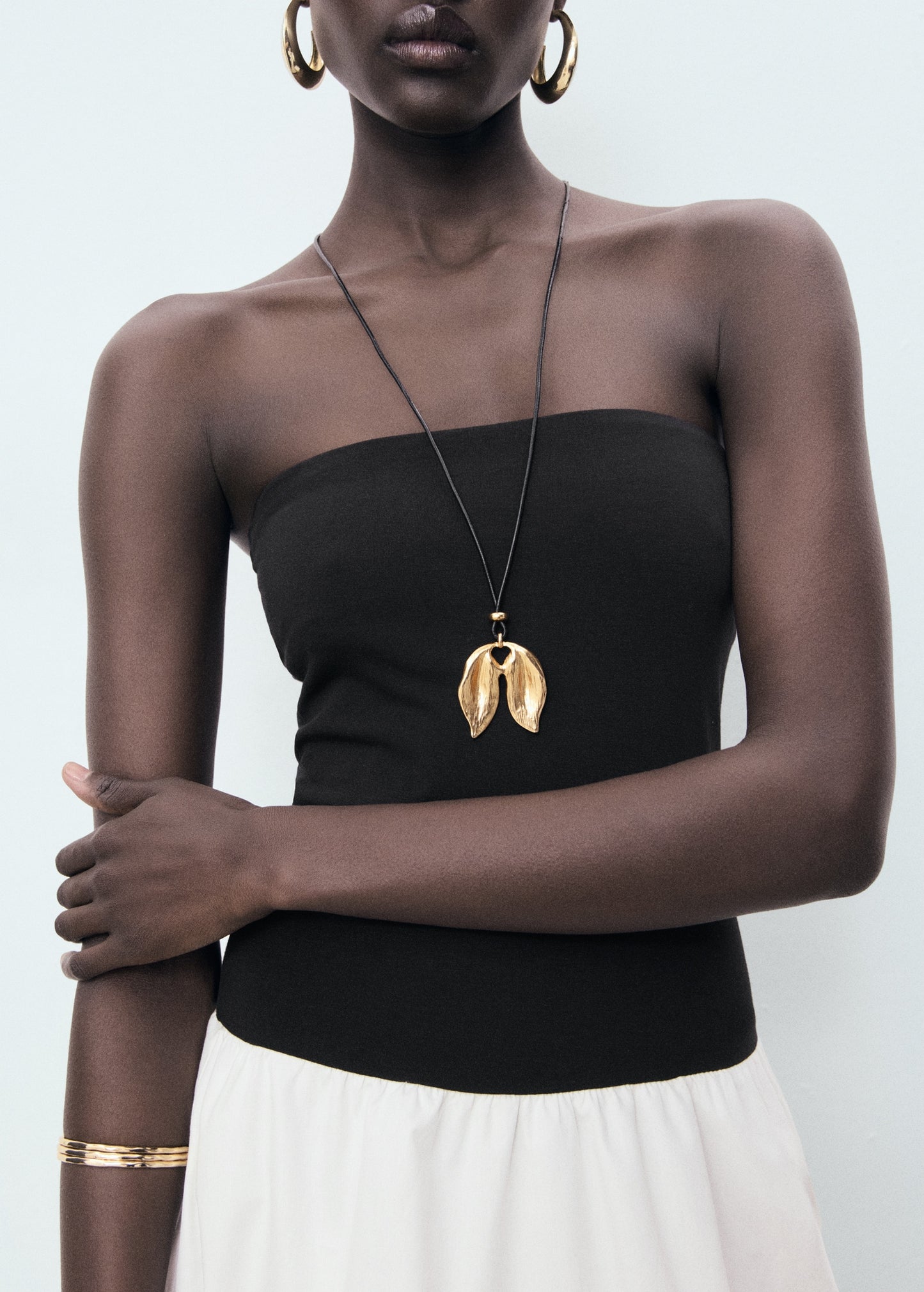 Balloon-effect strapless dress