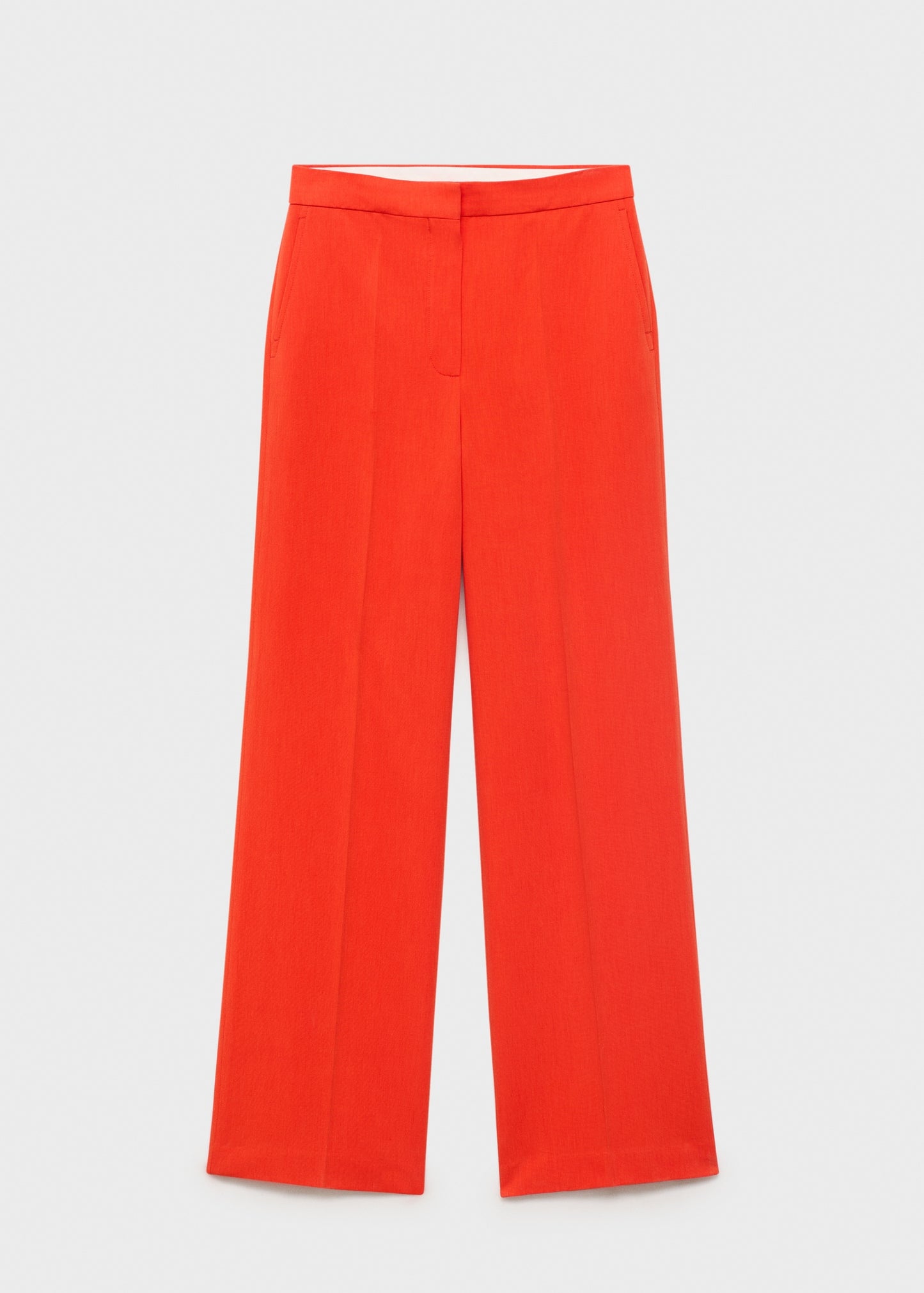 Straight mid-rise suit trousers