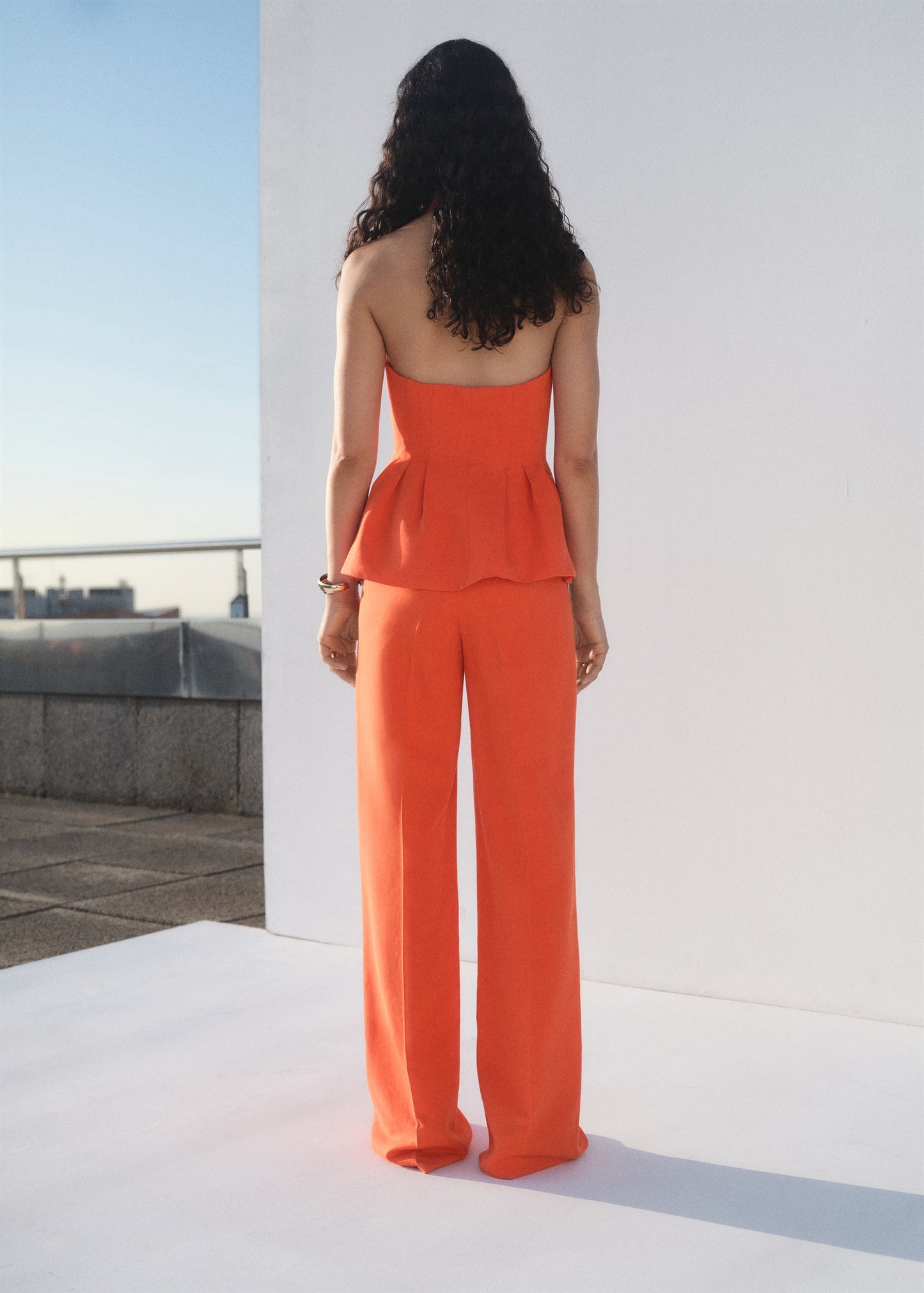 Straight mid-rise suit trousers
