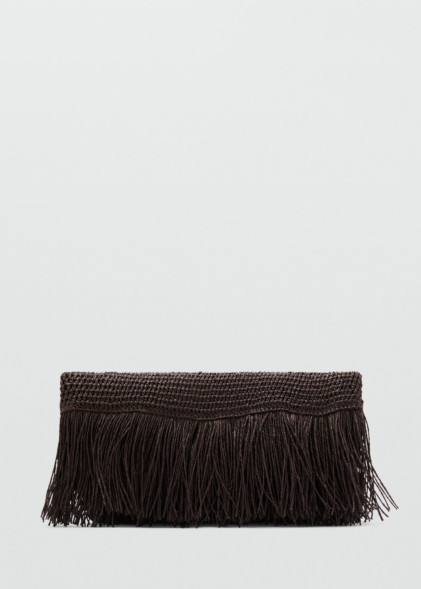 Natural fibre handbag with fringes