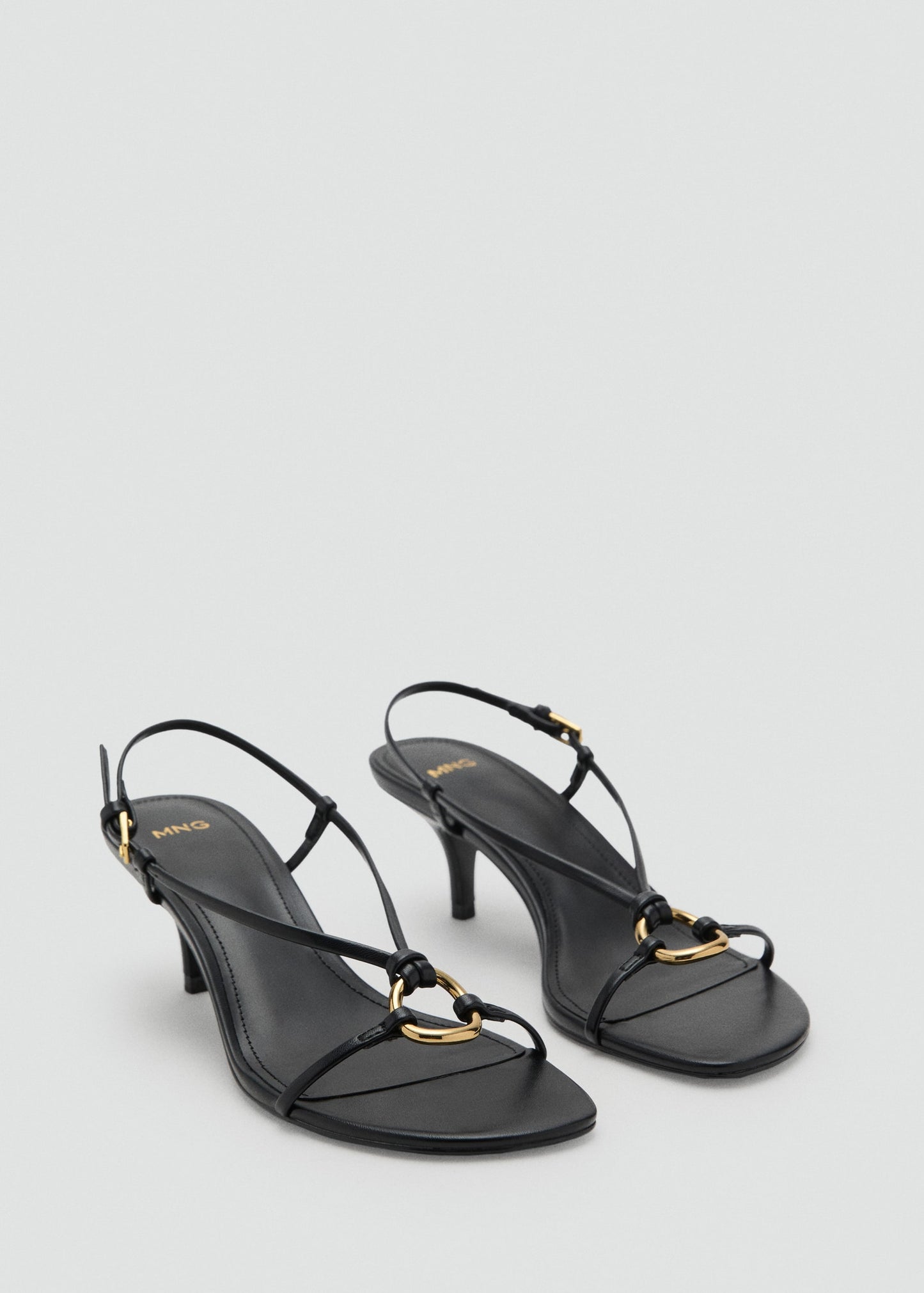 Heeled sandal with hoop detail