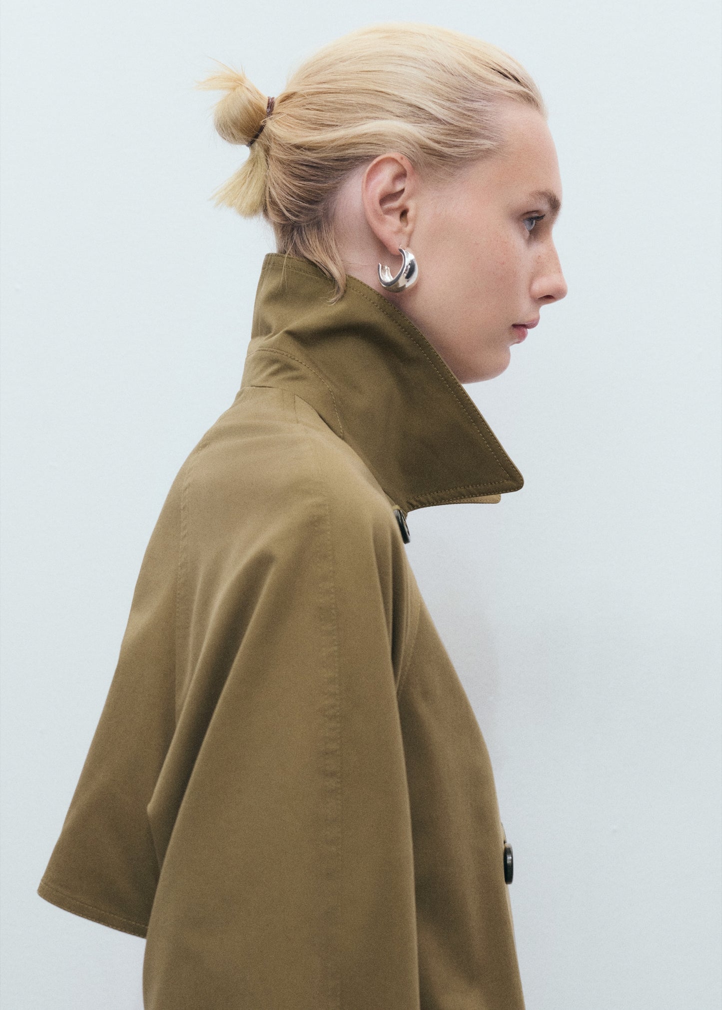 Long double-breasted trench coat