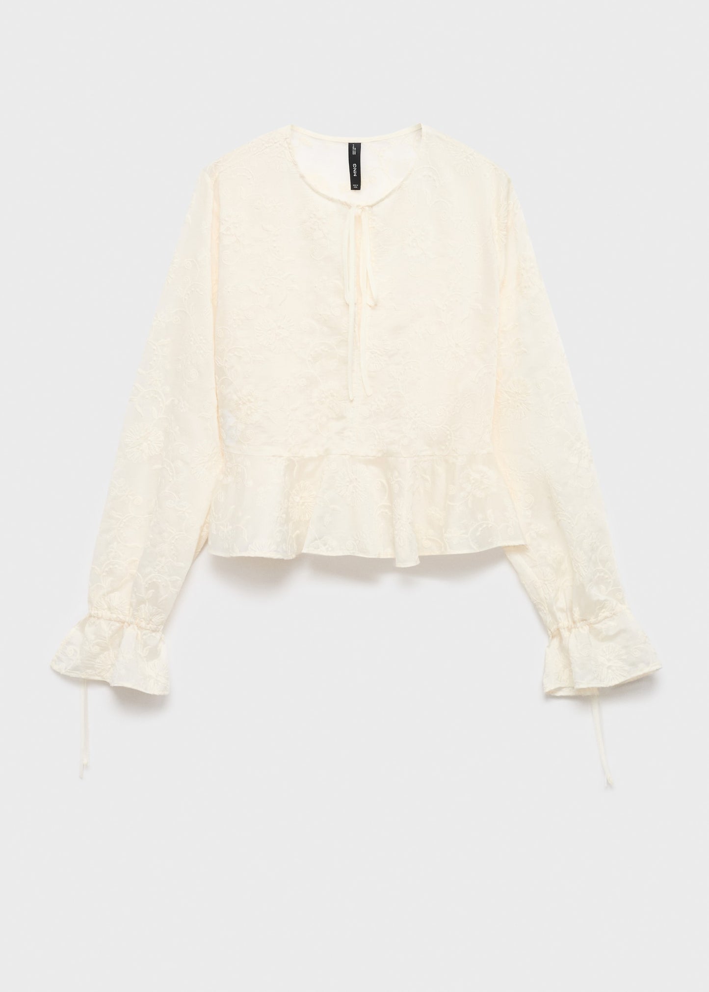 Embroidered lyocell blouse