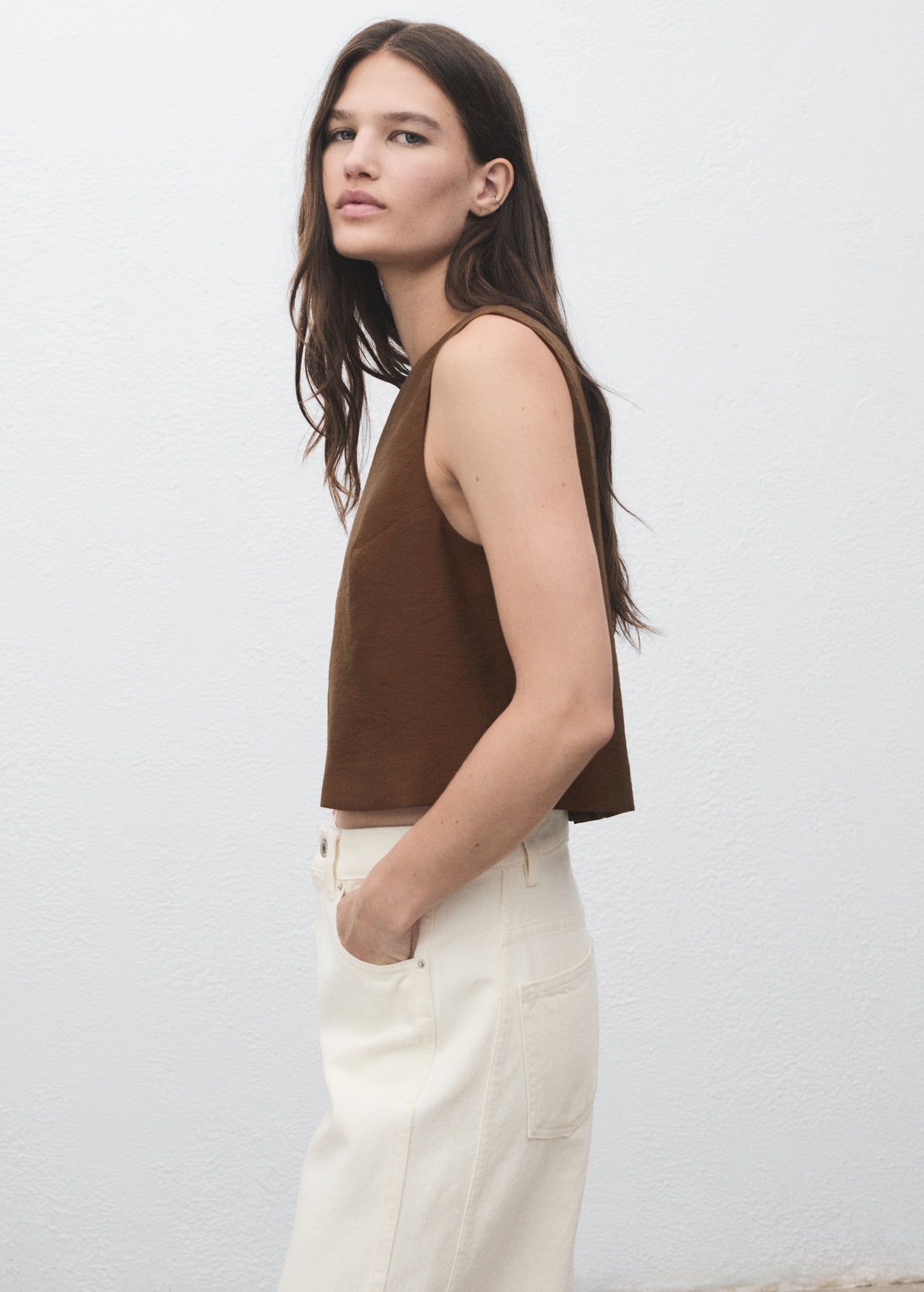 Buttoned crop top