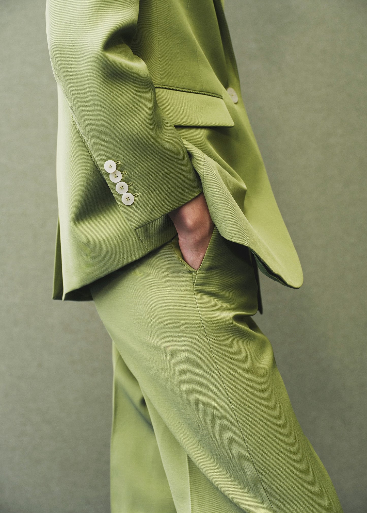 Linen-blend suit jacket