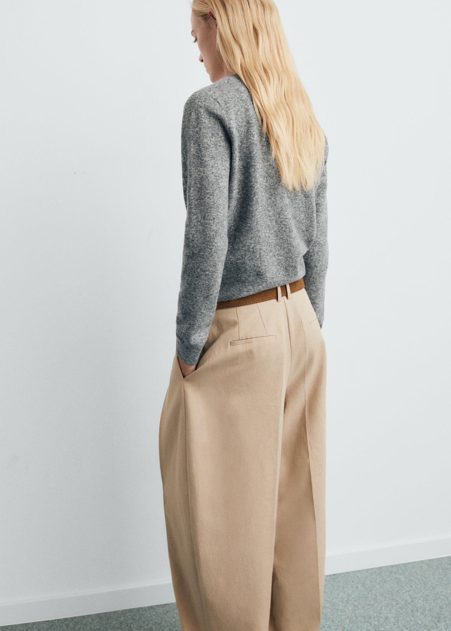 V-neck wool-blend cardigan