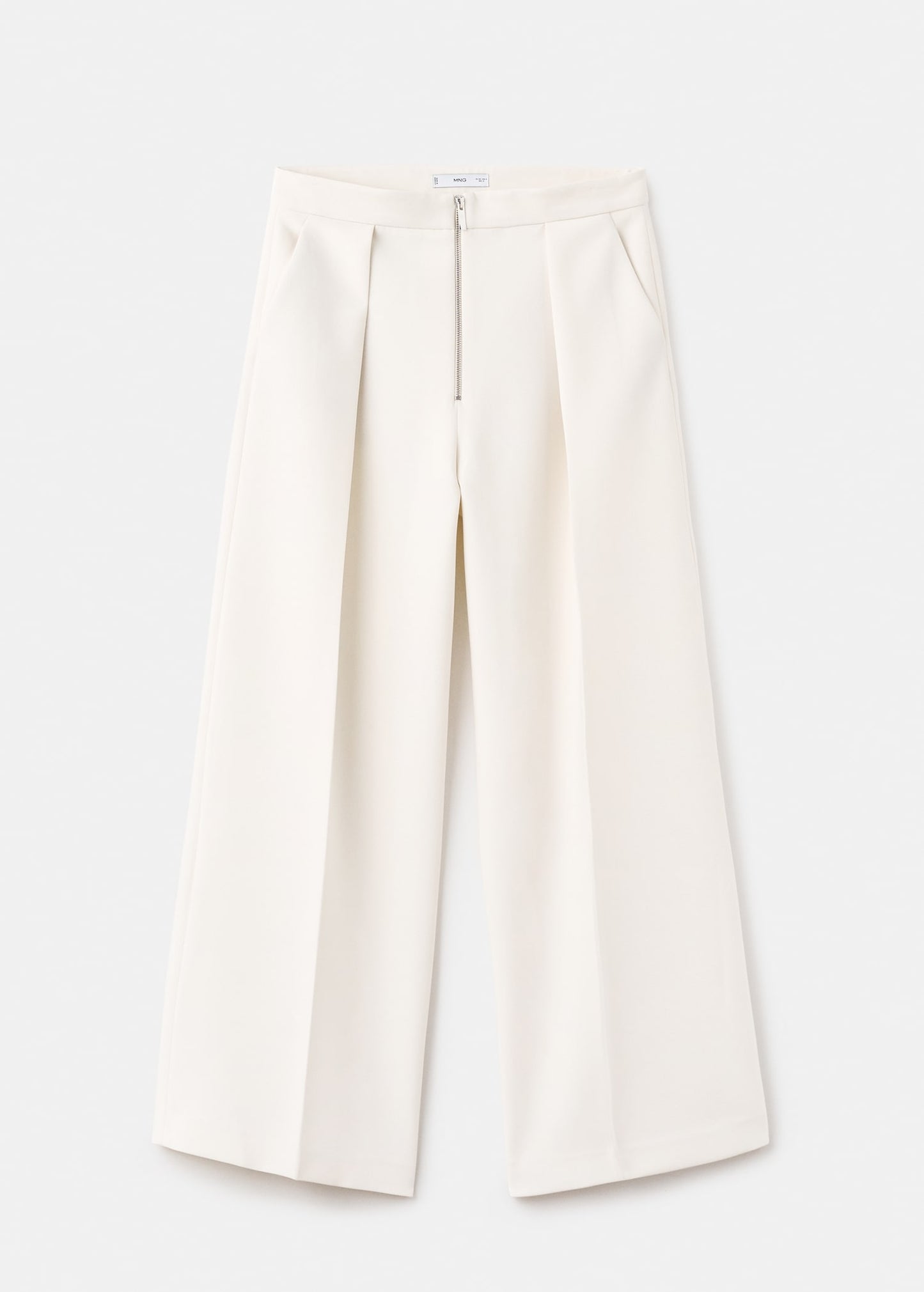 Pleated trousers with zip