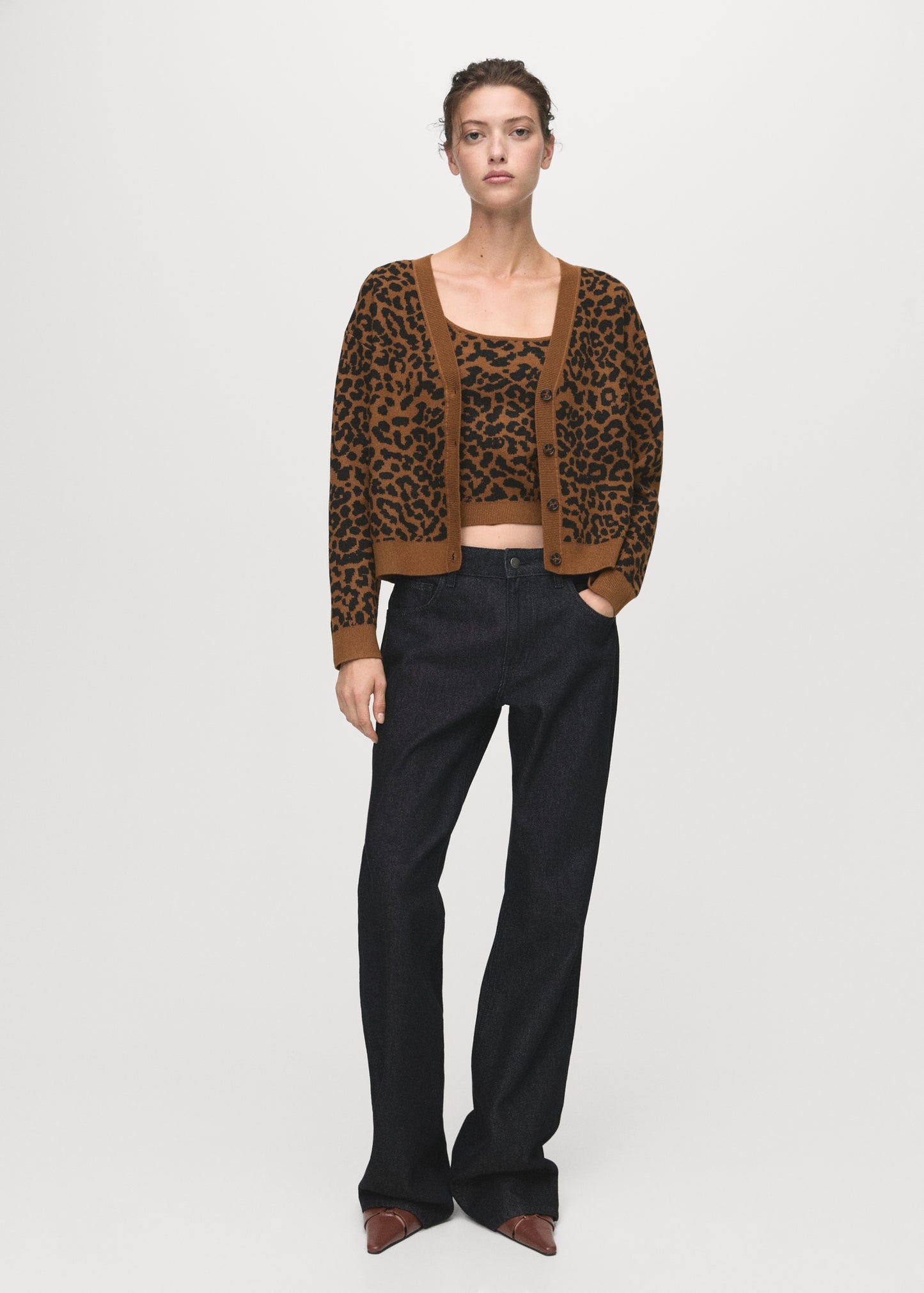 Leopard Stitch Top