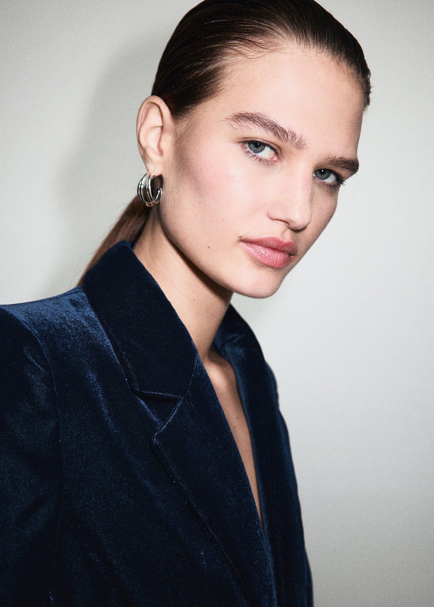 Double-breasted velvet jacket