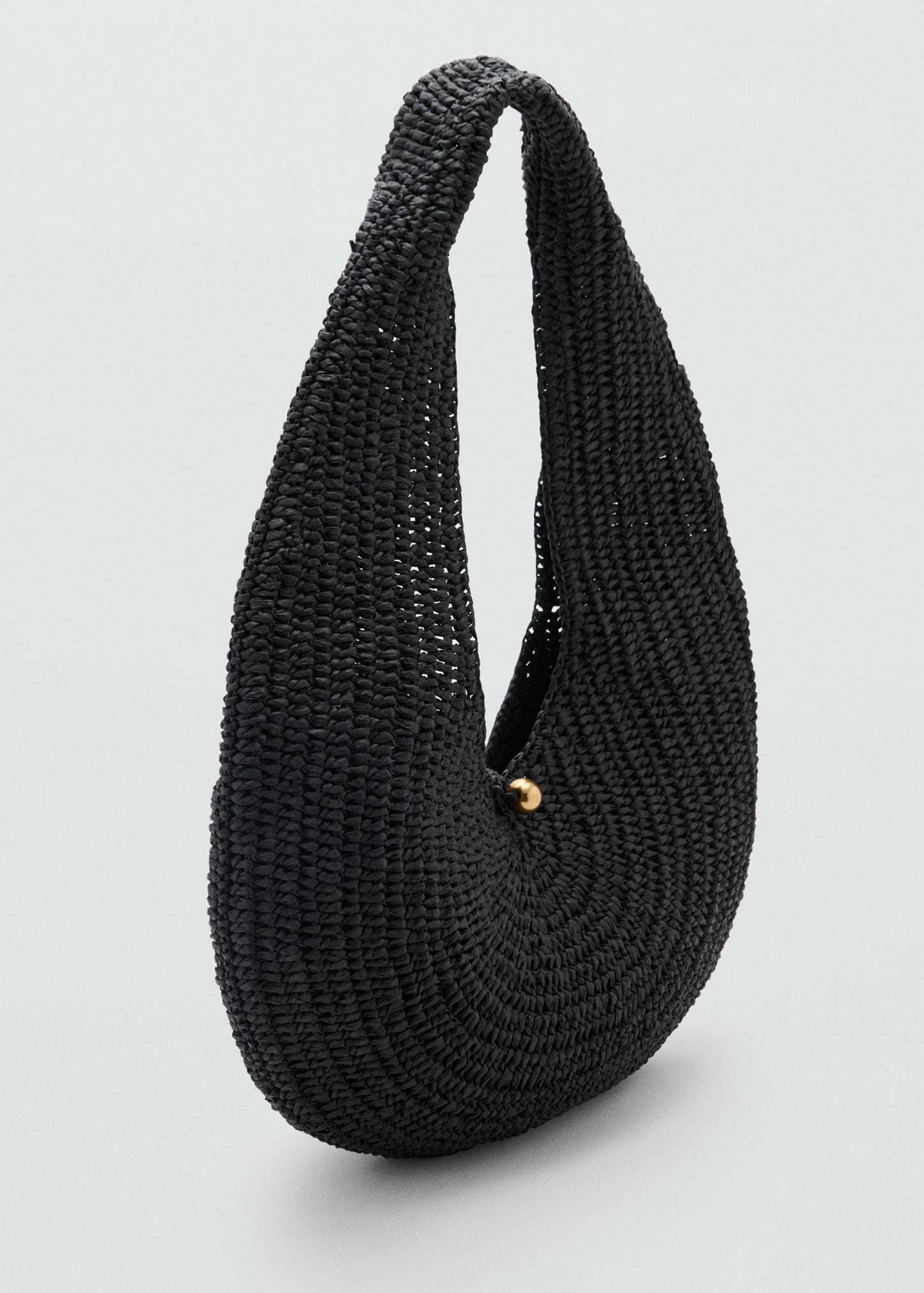 Natural fibre oval shoulder bag