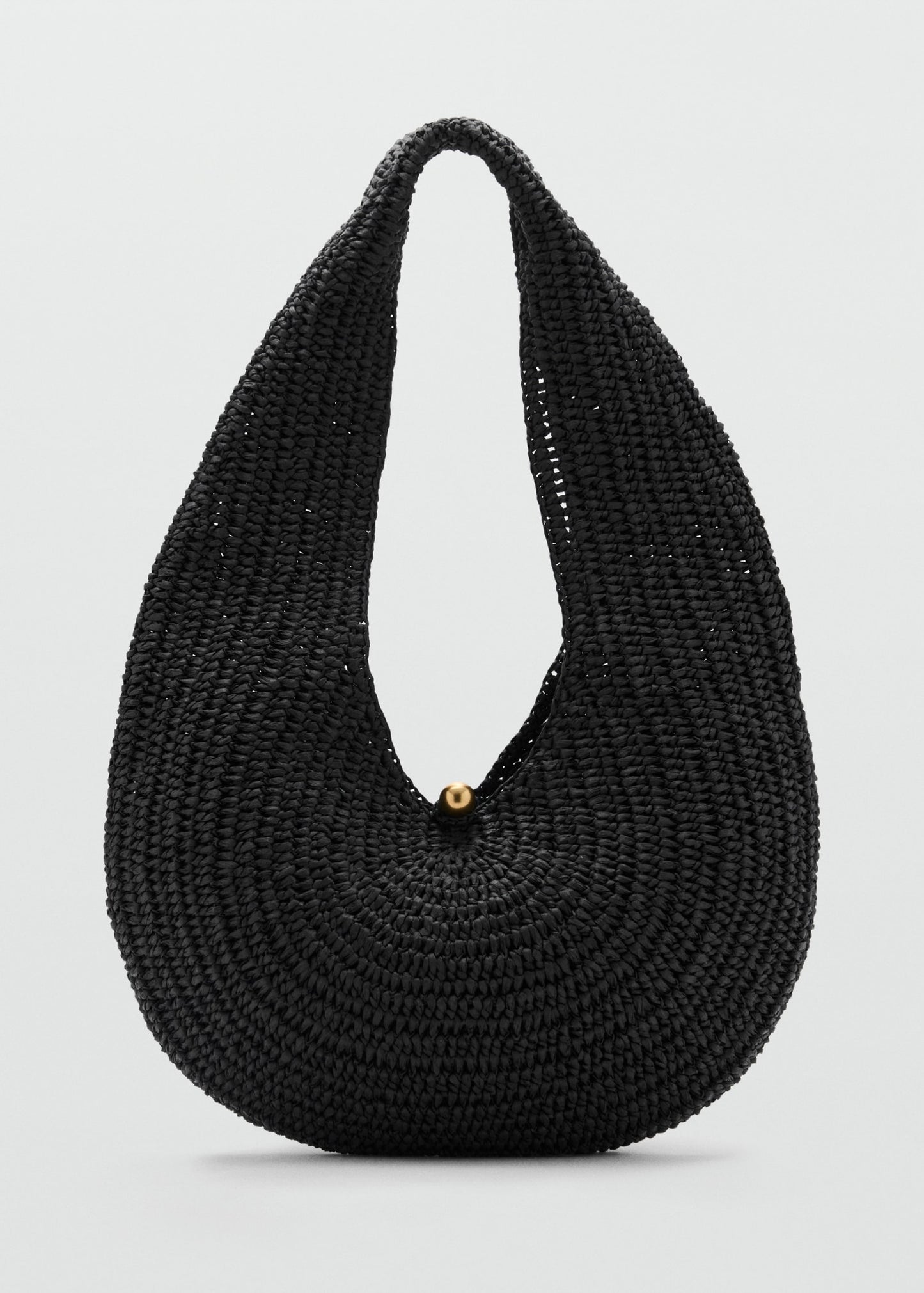 Natural fibre oval shoulder bag