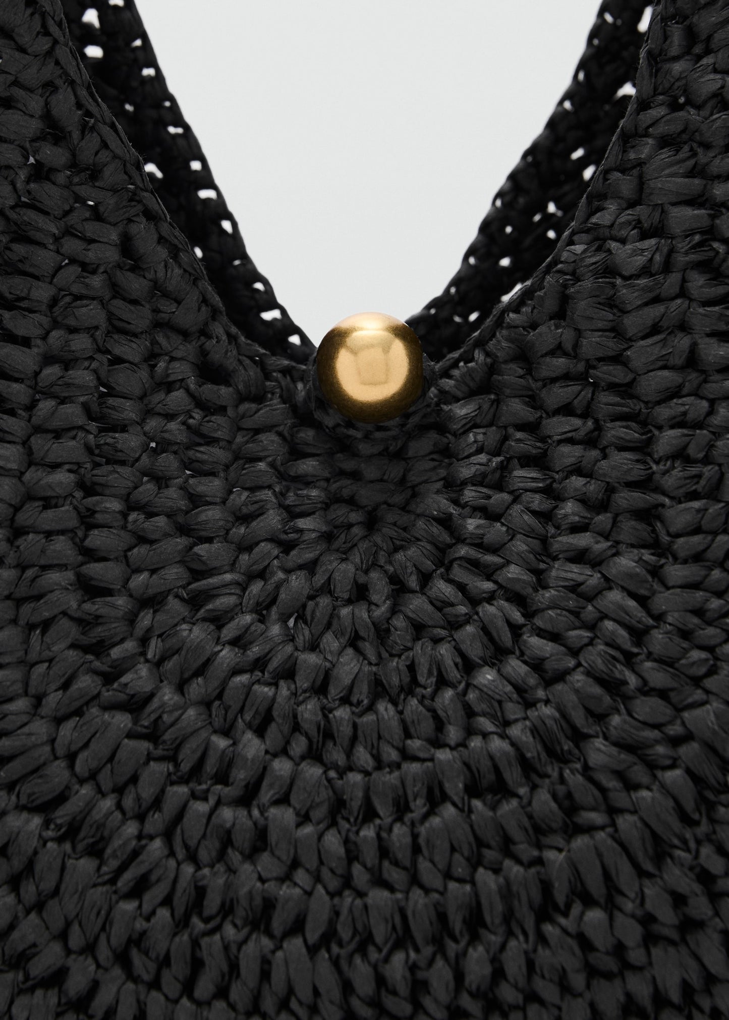 Natural fibre oval shoulder bag