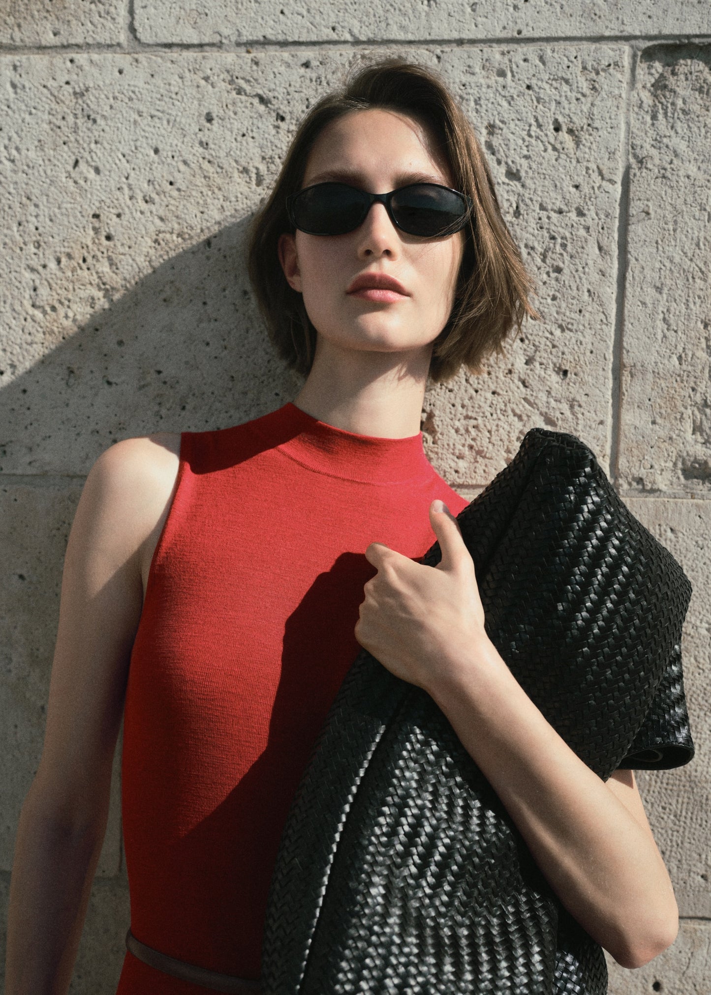 Fine-knit flared dress