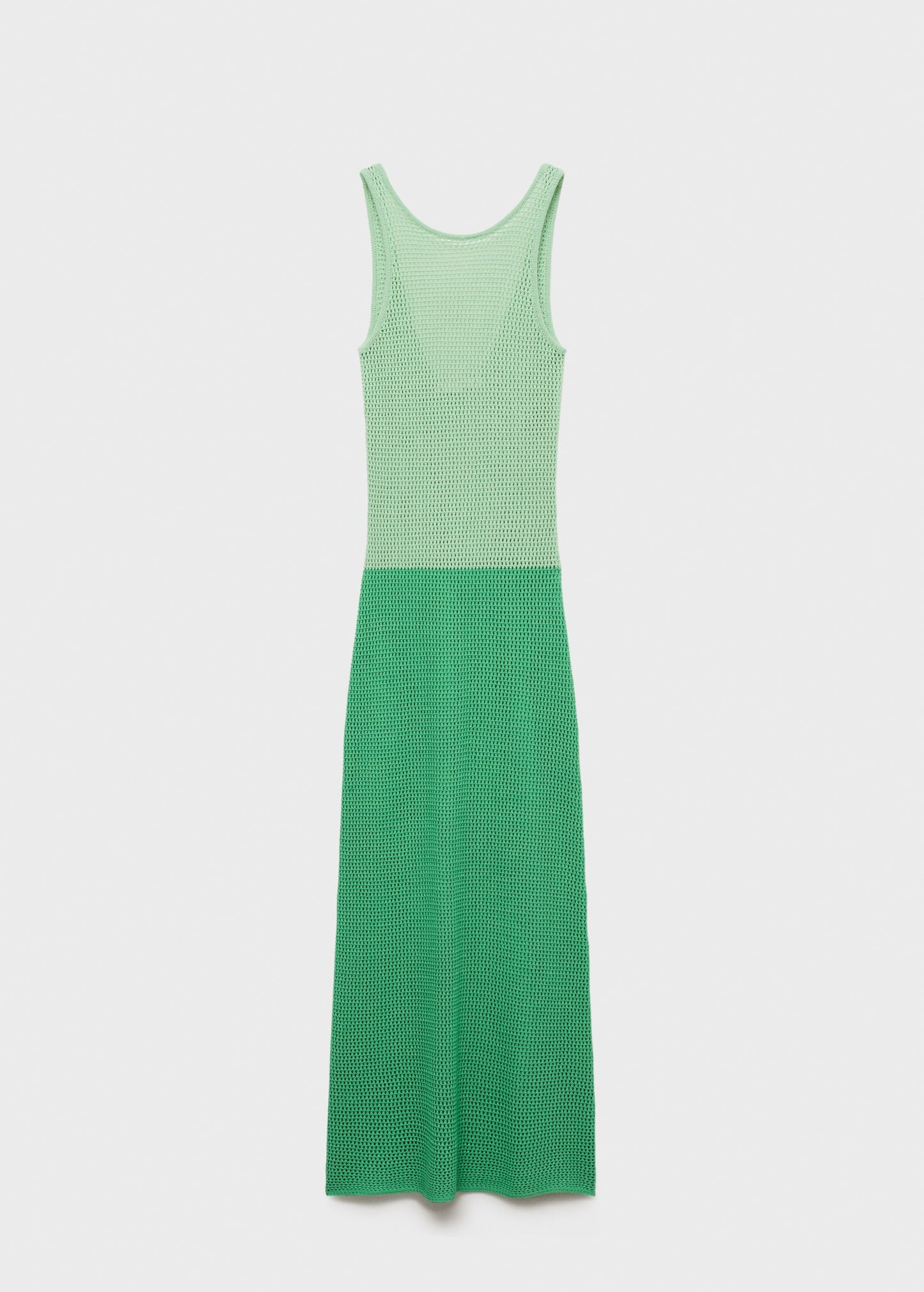 Long two-tone crochet dress