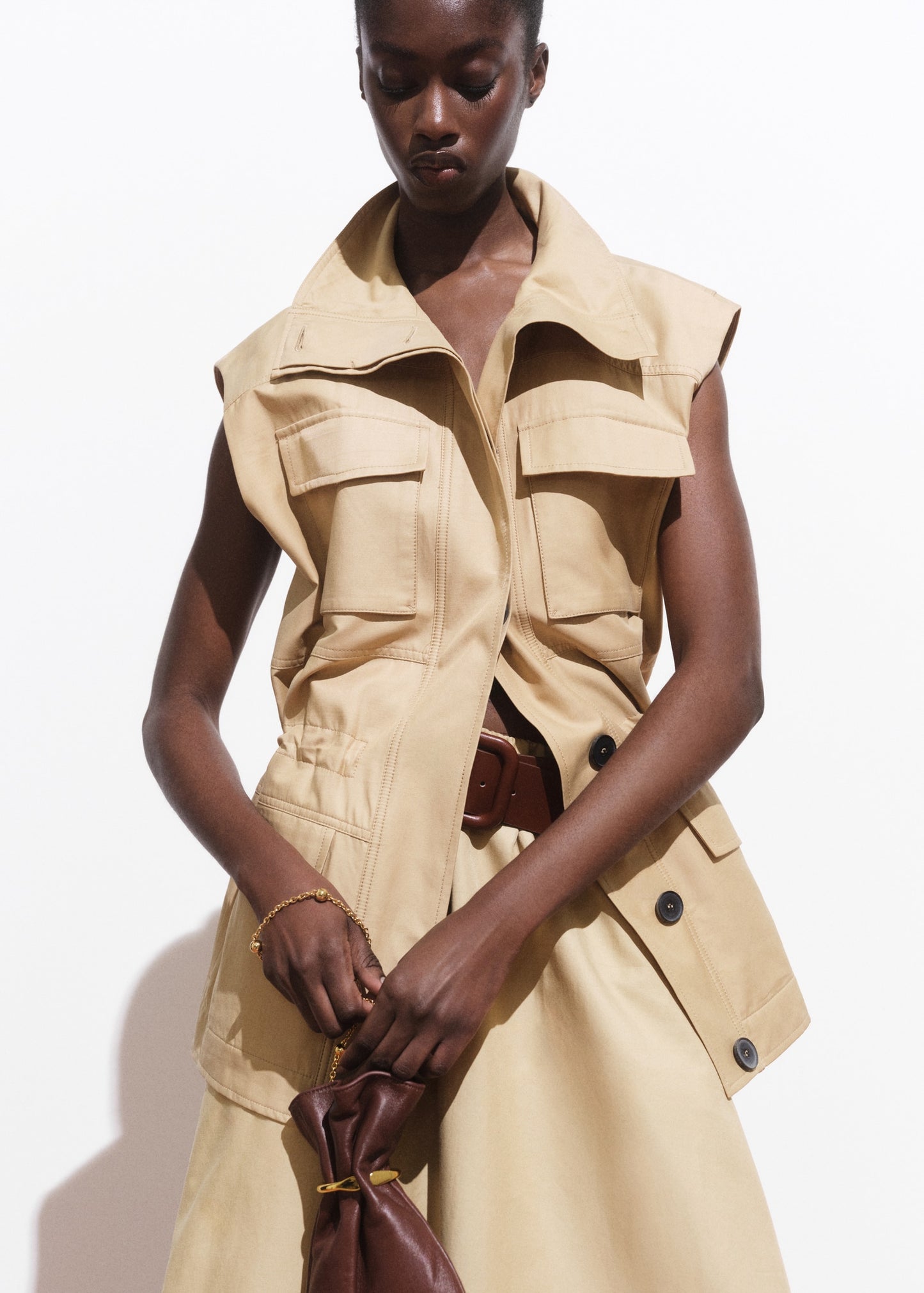 Oversized waistcoat with cargo pockets