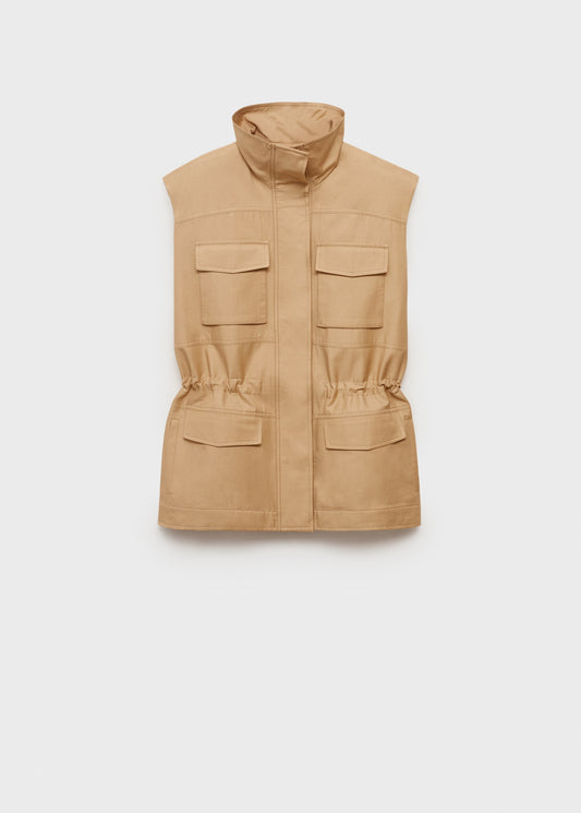 Oversized waistcoat with cargo pockets