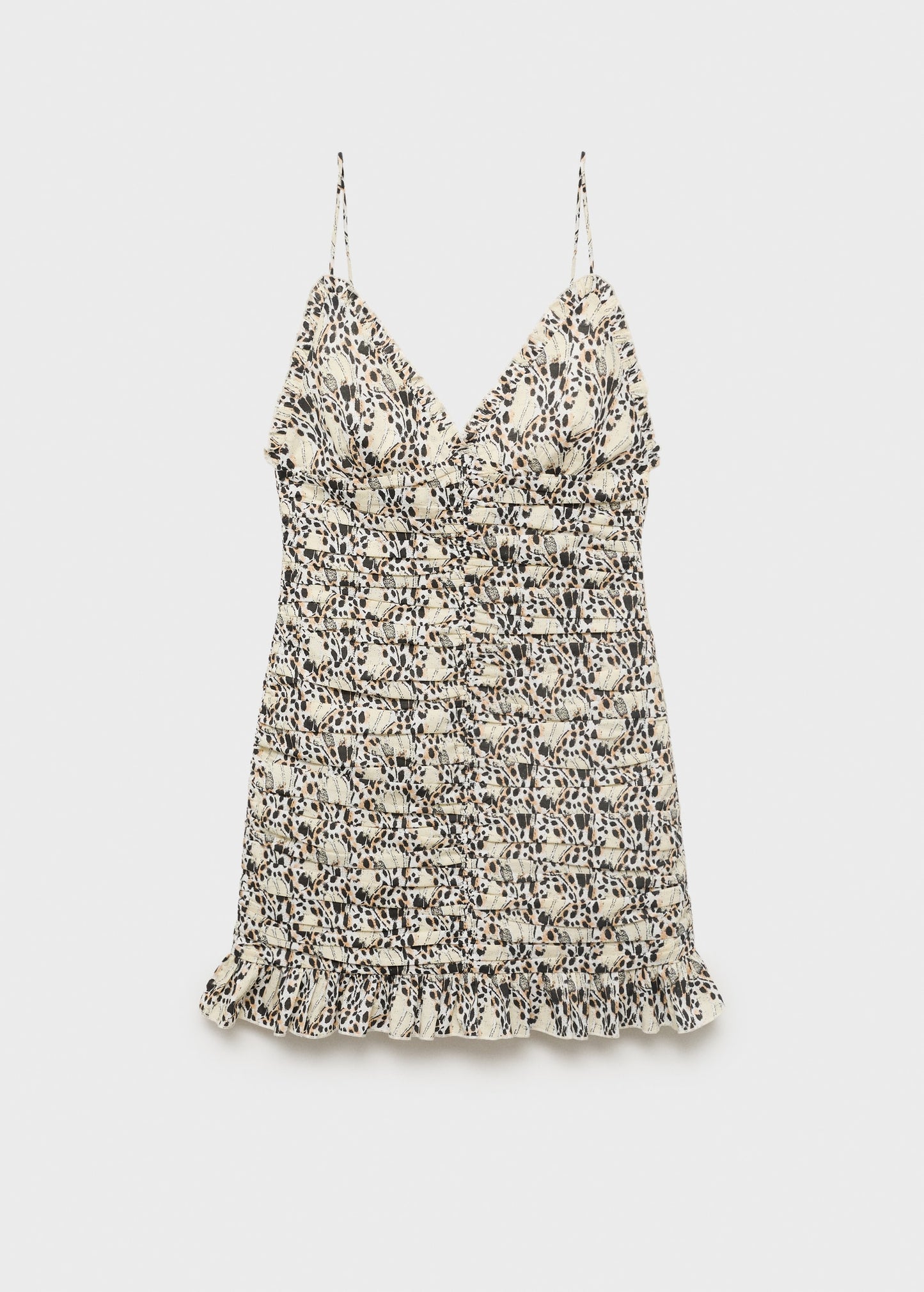 Printed ruched dress