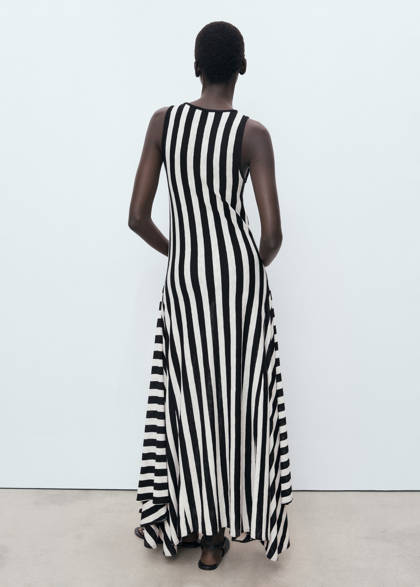 Asymmetrical low-knit dress