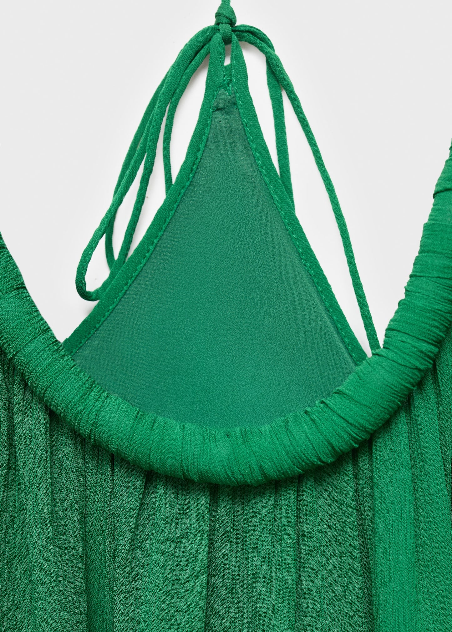 Pleated top with low back neckline