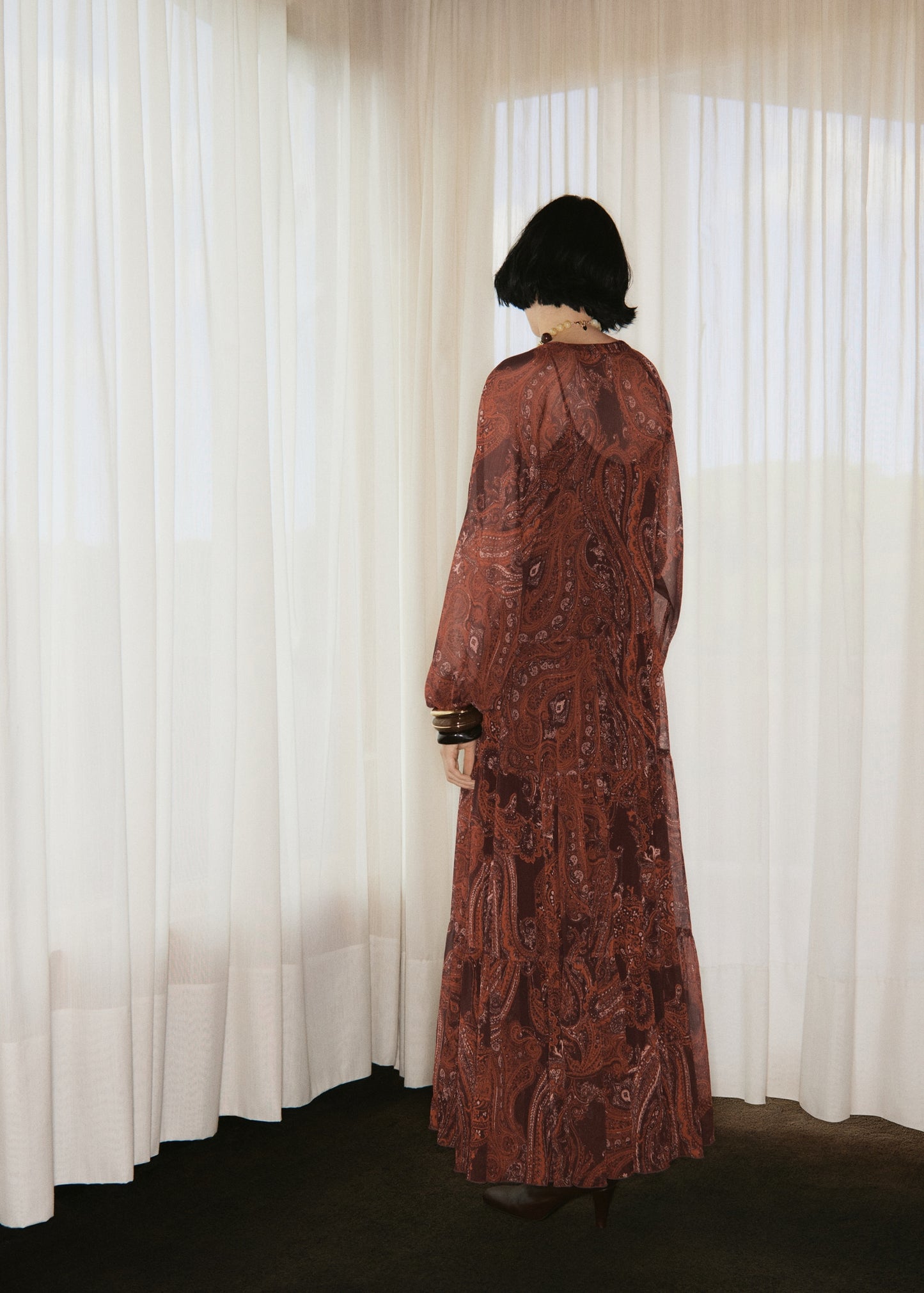 Paisley print oversized dress