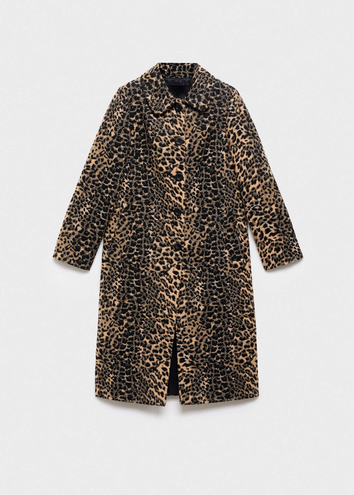 Leopard-print long coat