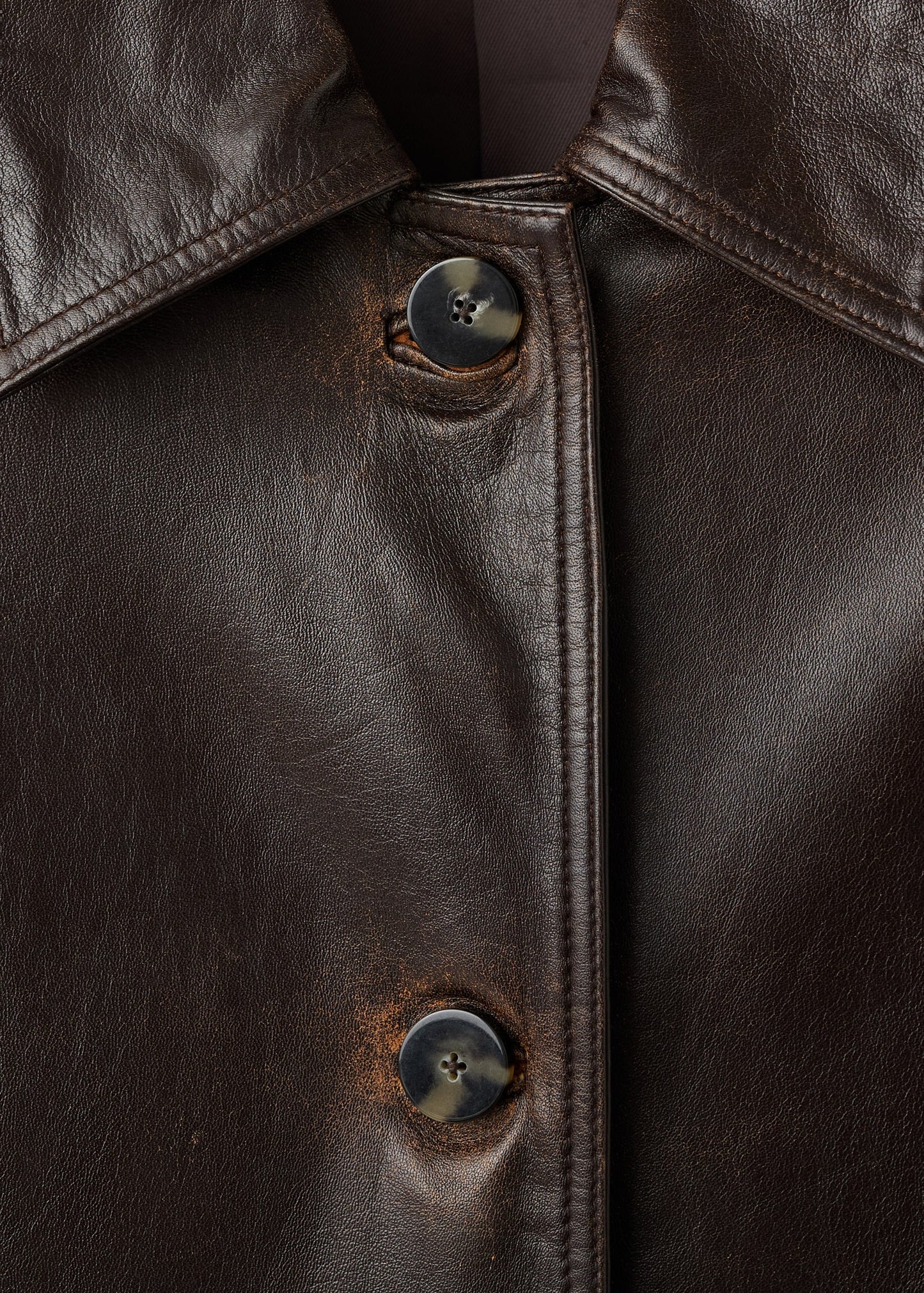 100% leather full-length coat