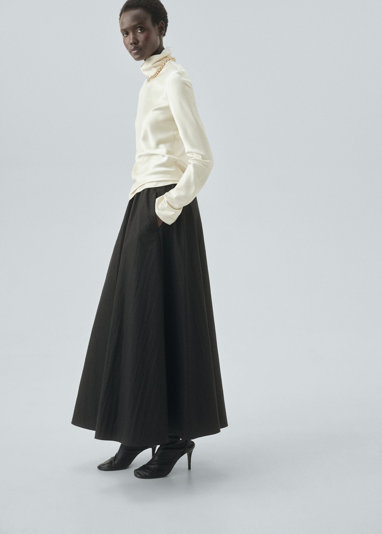Long flared skirt