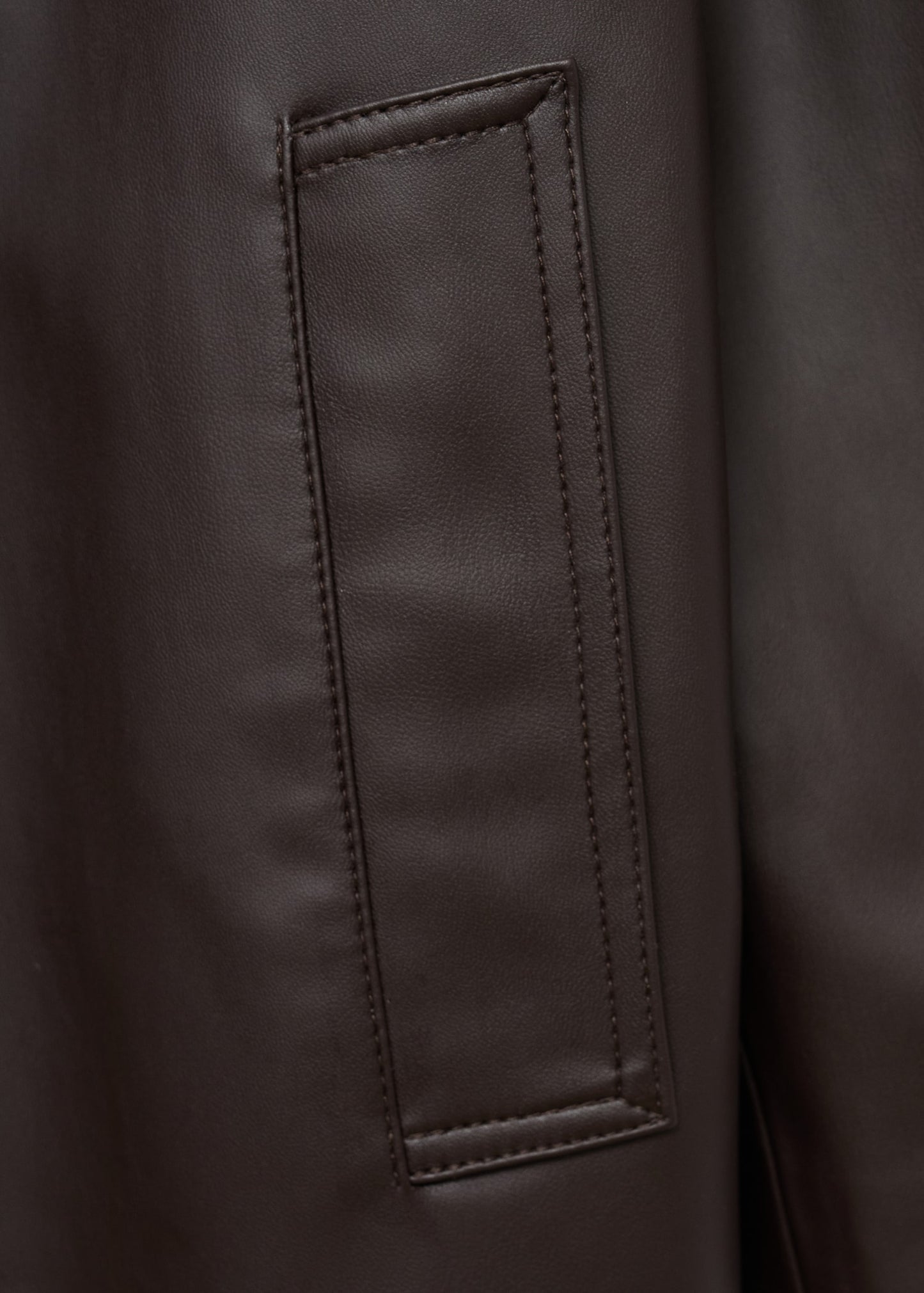 Long leather-effect trench coat