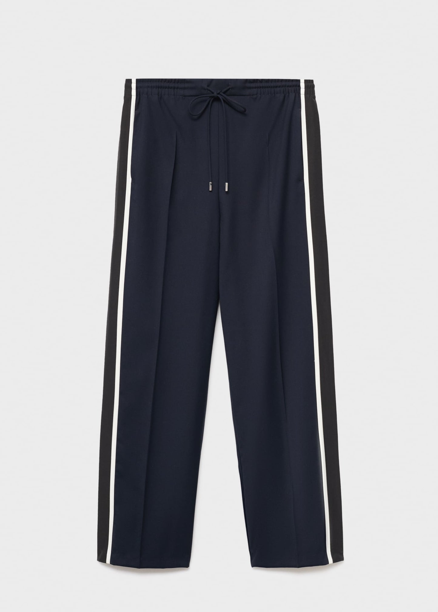 Contrast stripe straight trousers