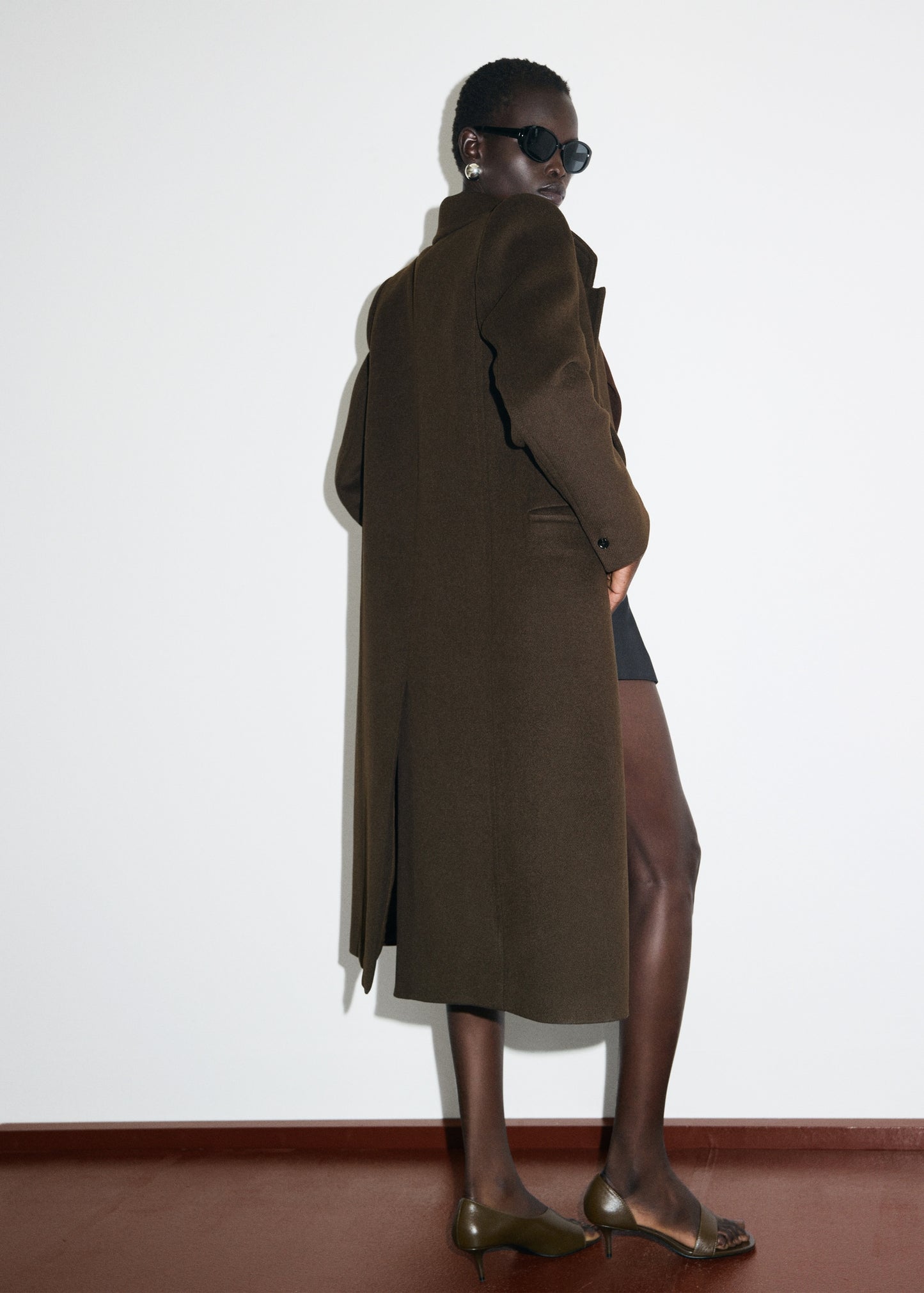 Double-breasted wool coat