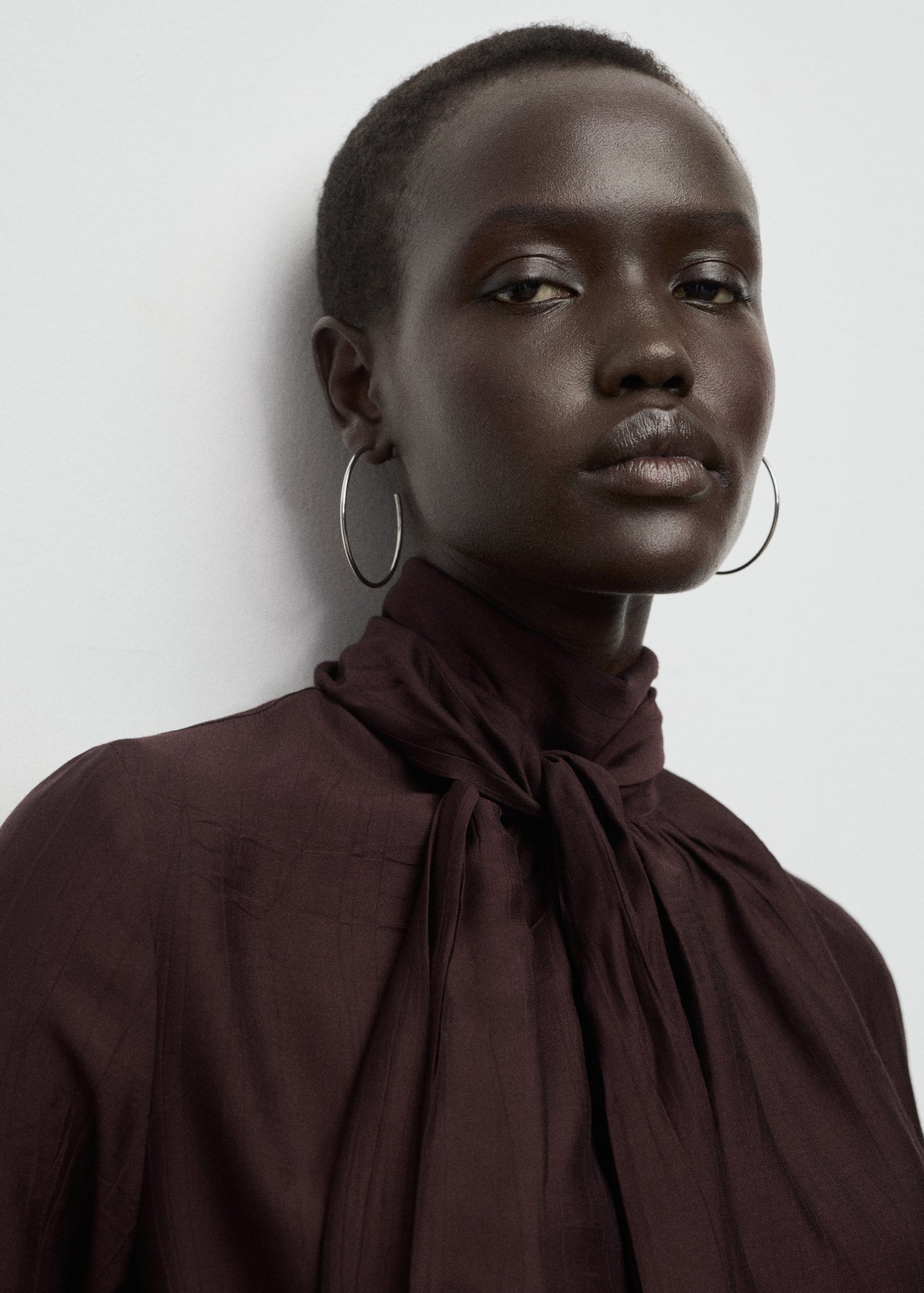 Textured blouse with foulard