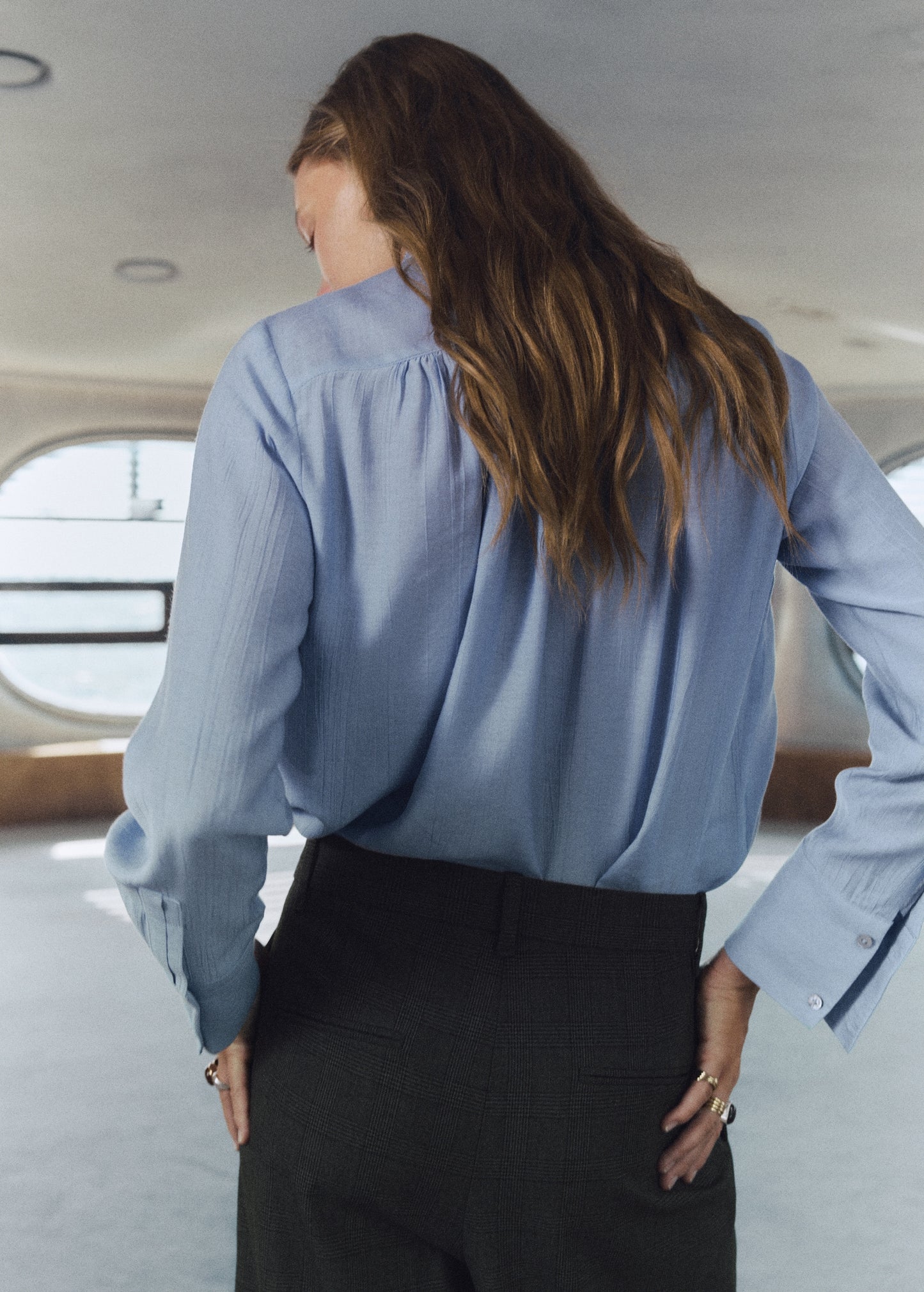 Textured blouse with foulard