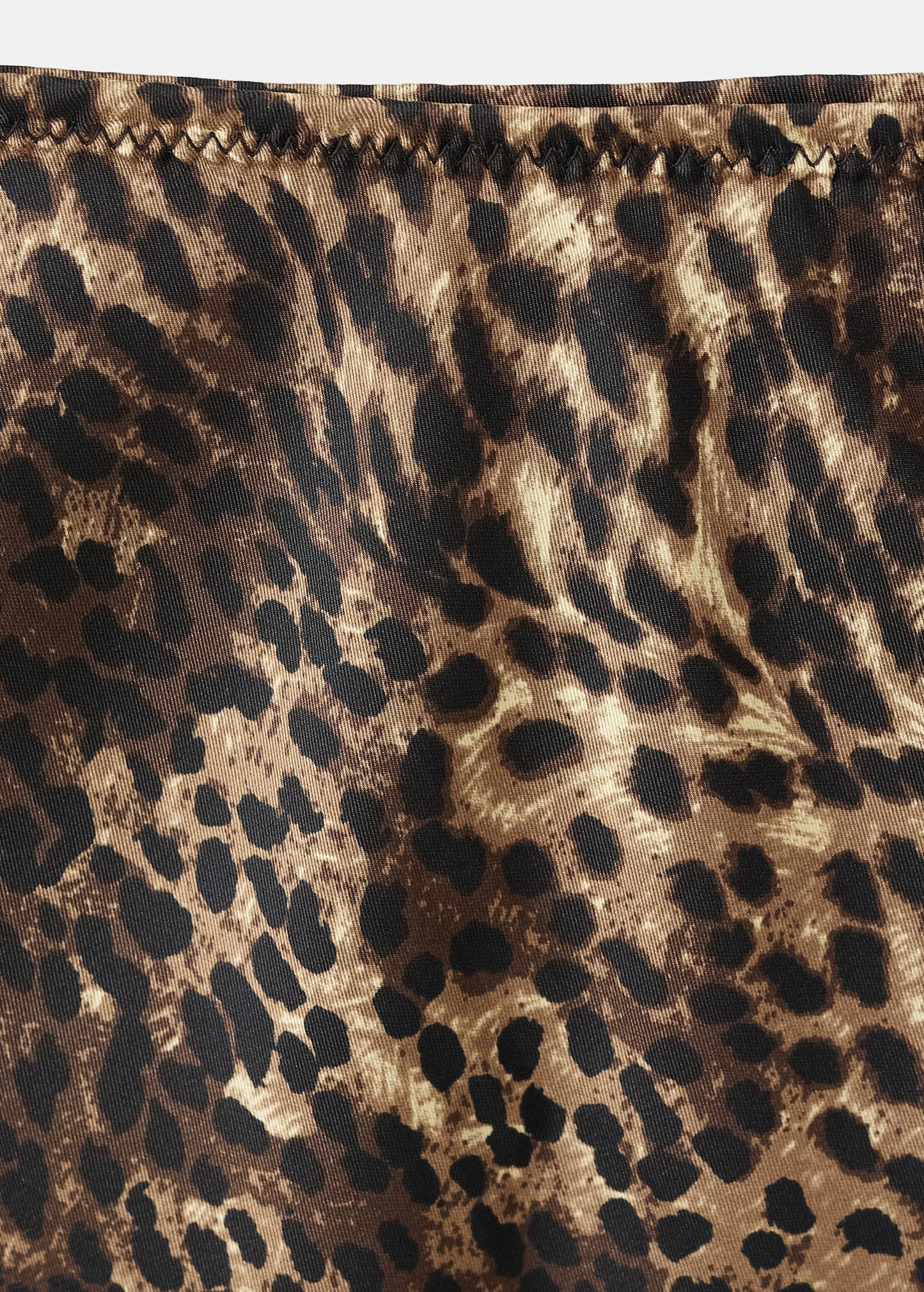 Leopard-print satin skirt