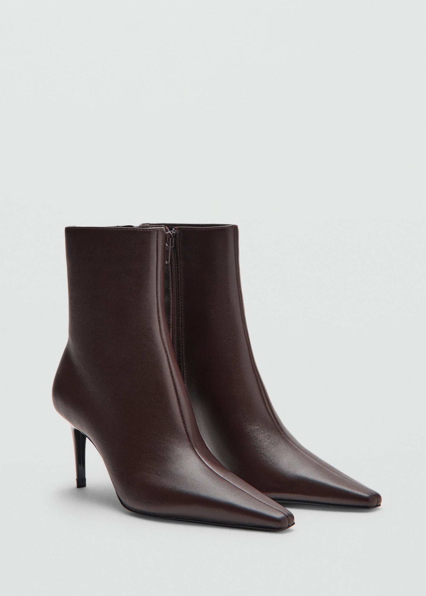 Leather pointed ankle boots