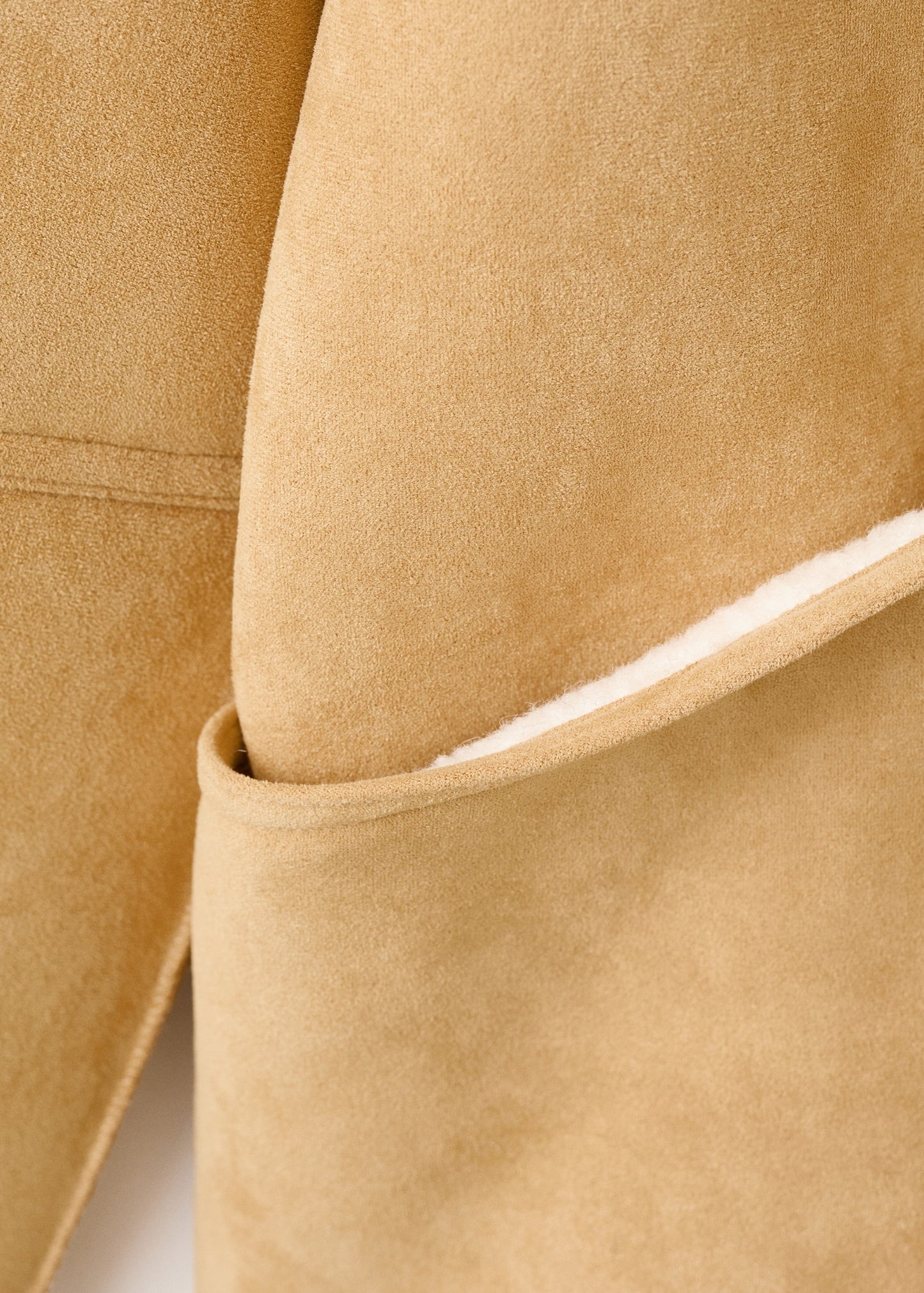 Suede-effect jacket with sheepskin collar
