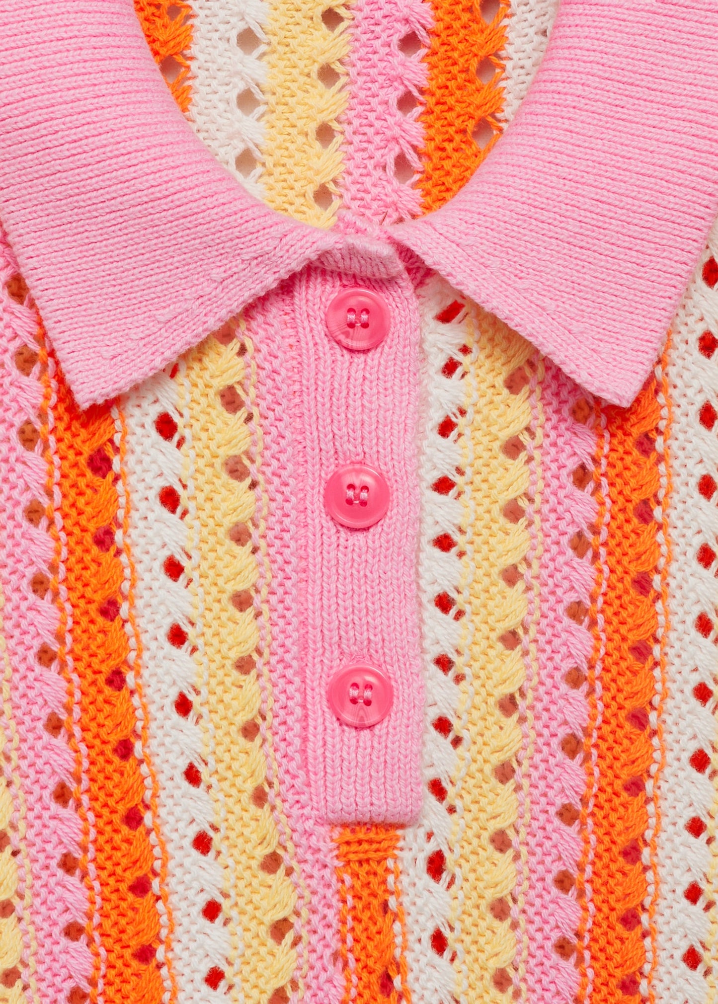 Two-tone striped crochet sweater