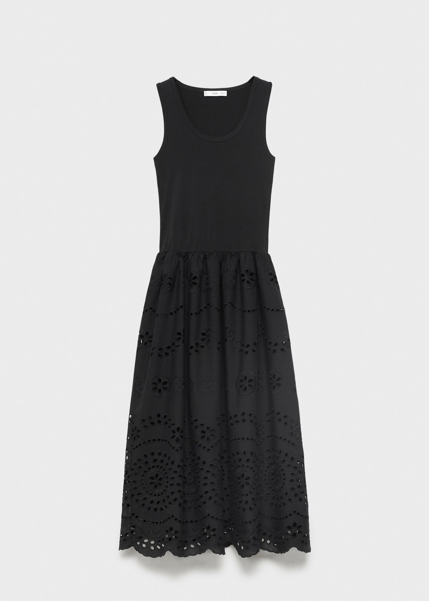 Cotton dress with openwork embroidery