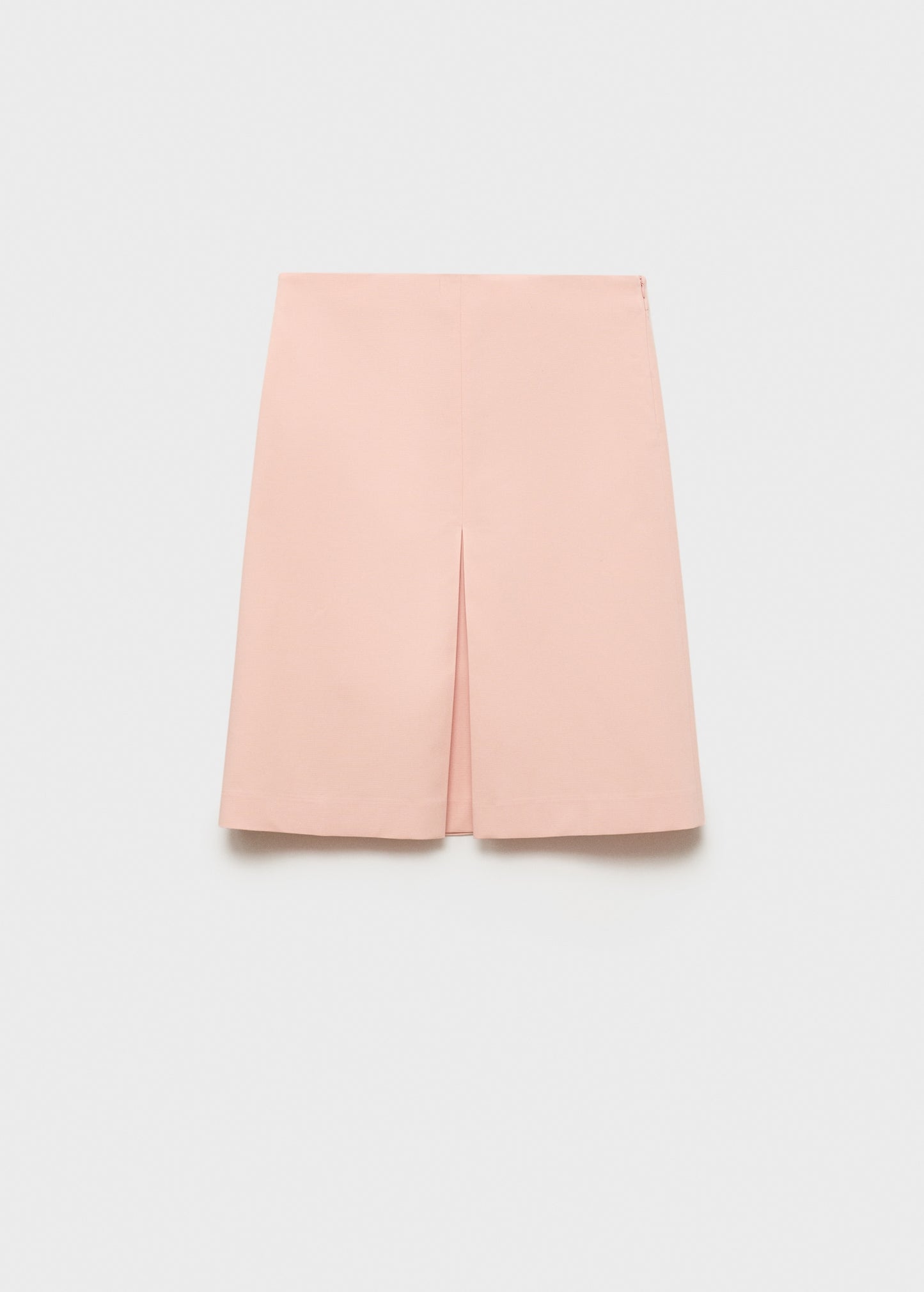 Cotton midi-skirt with pleat detail