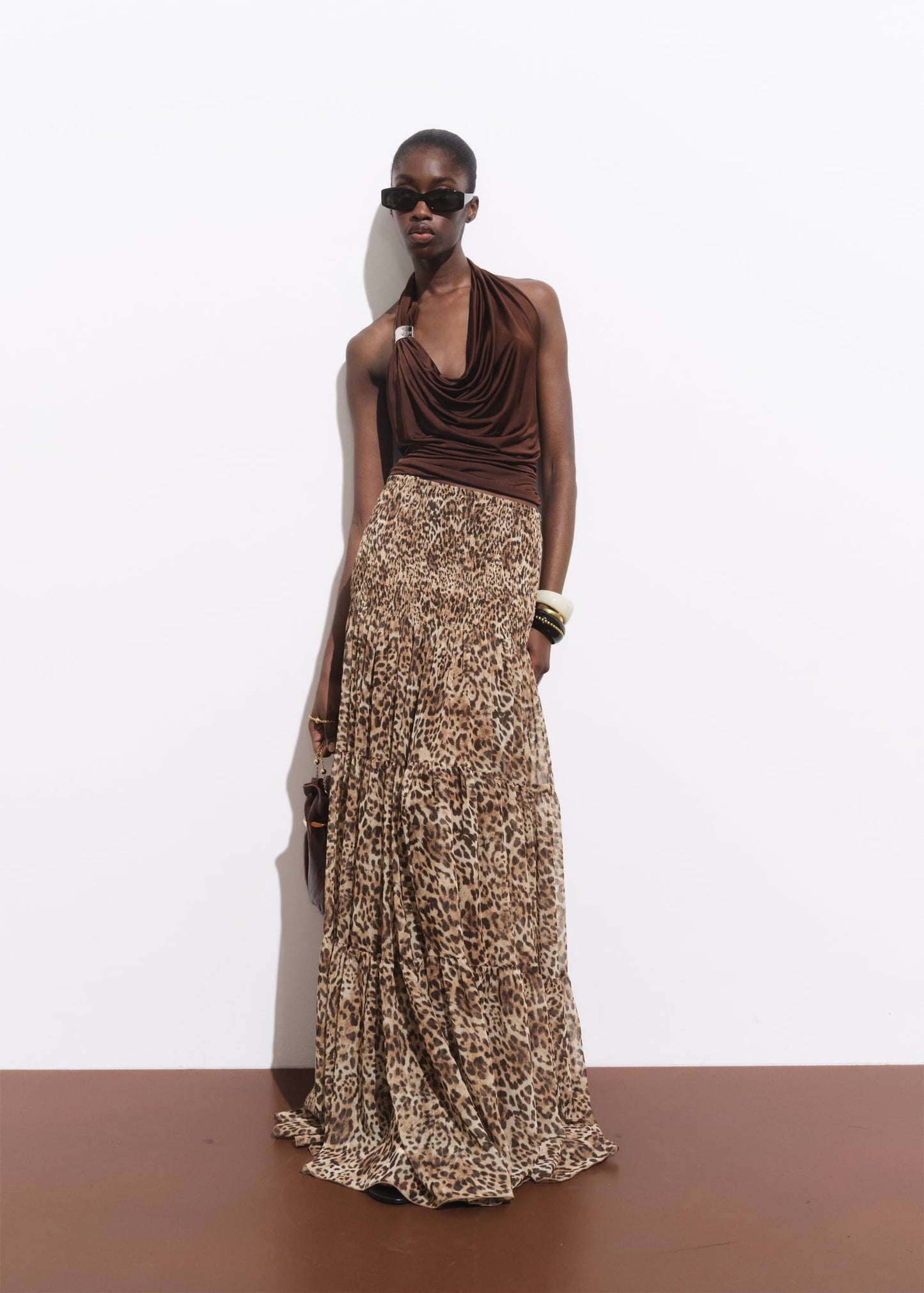 Draped top with metallic detail