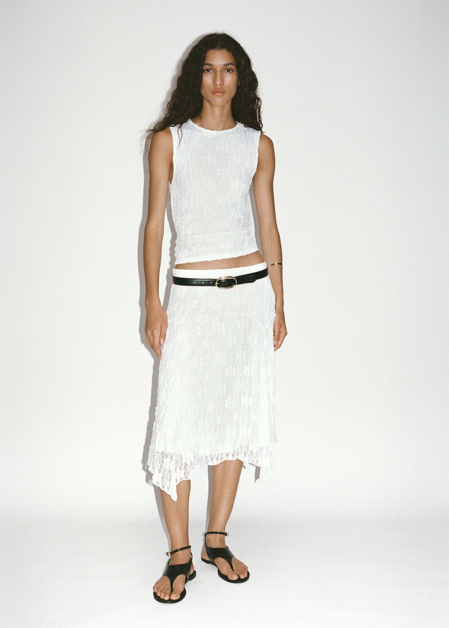Lace midi skirt