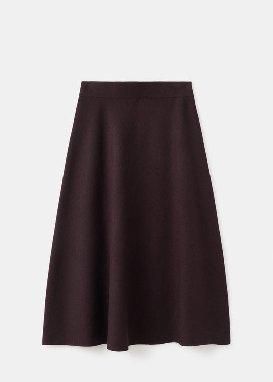 Wool-blend knitted skirt