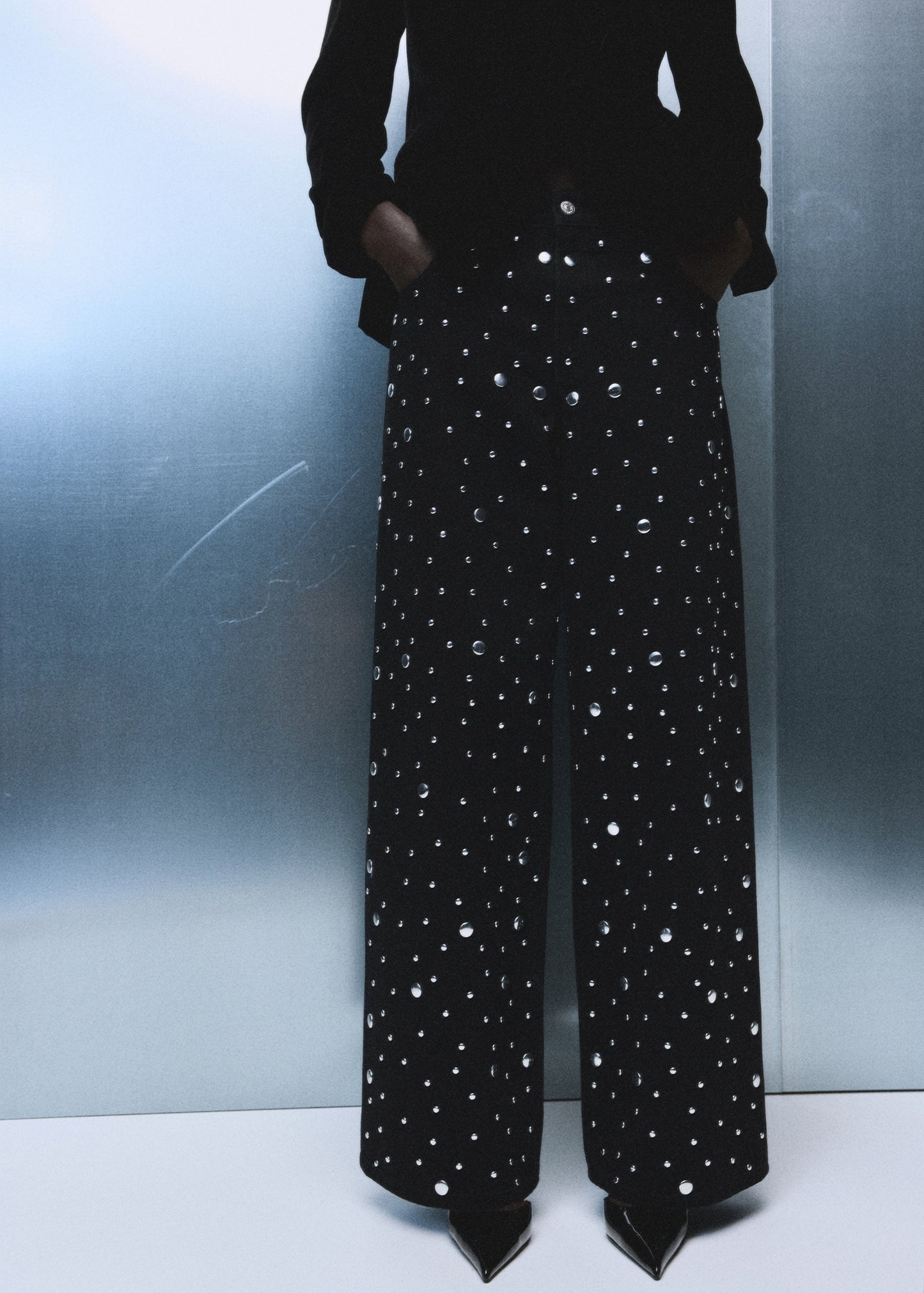 Straight-fit jeans with studs