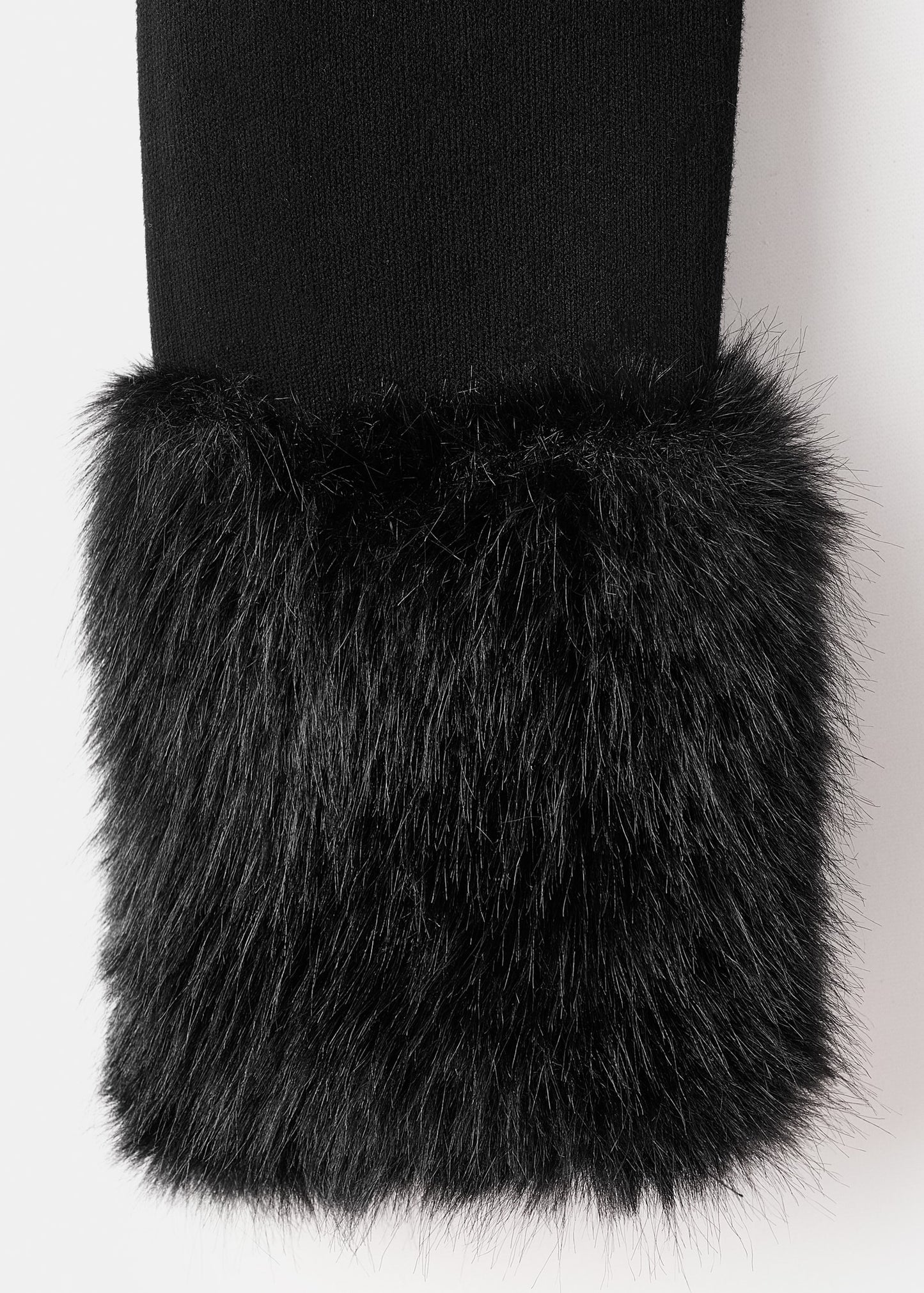 Cardigan with fur-effect cuffs