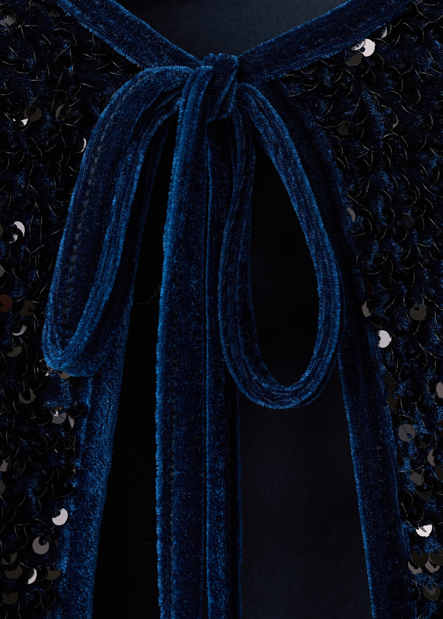 Velvet sequin bow blazer