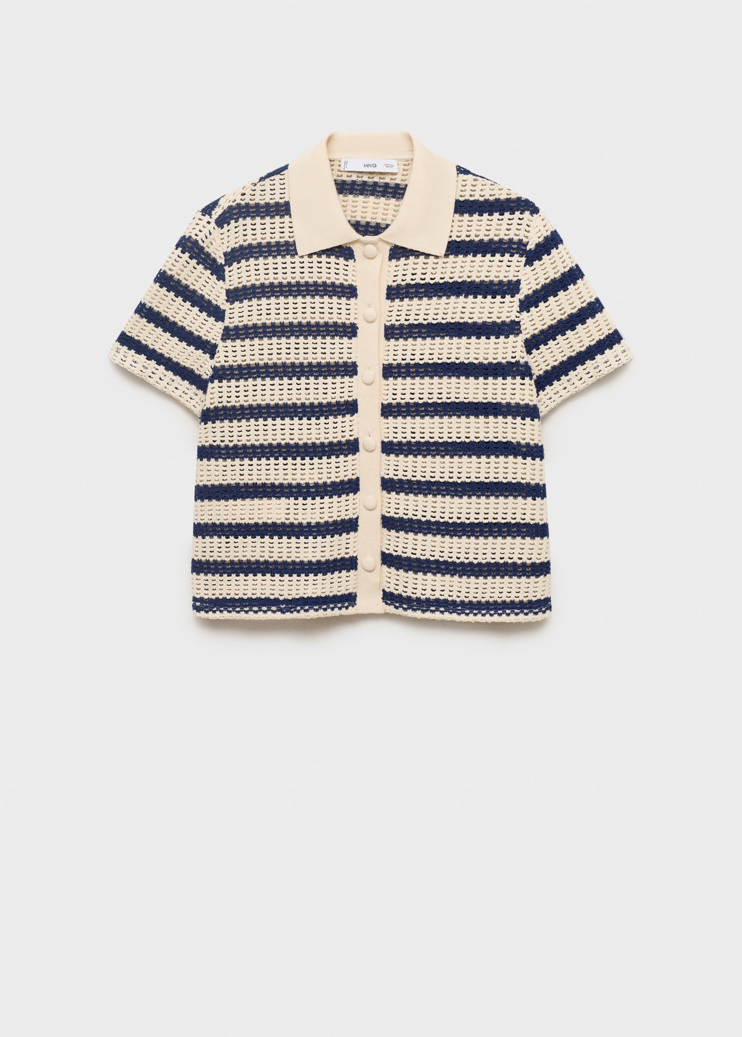 Short sleeve striped cardigan