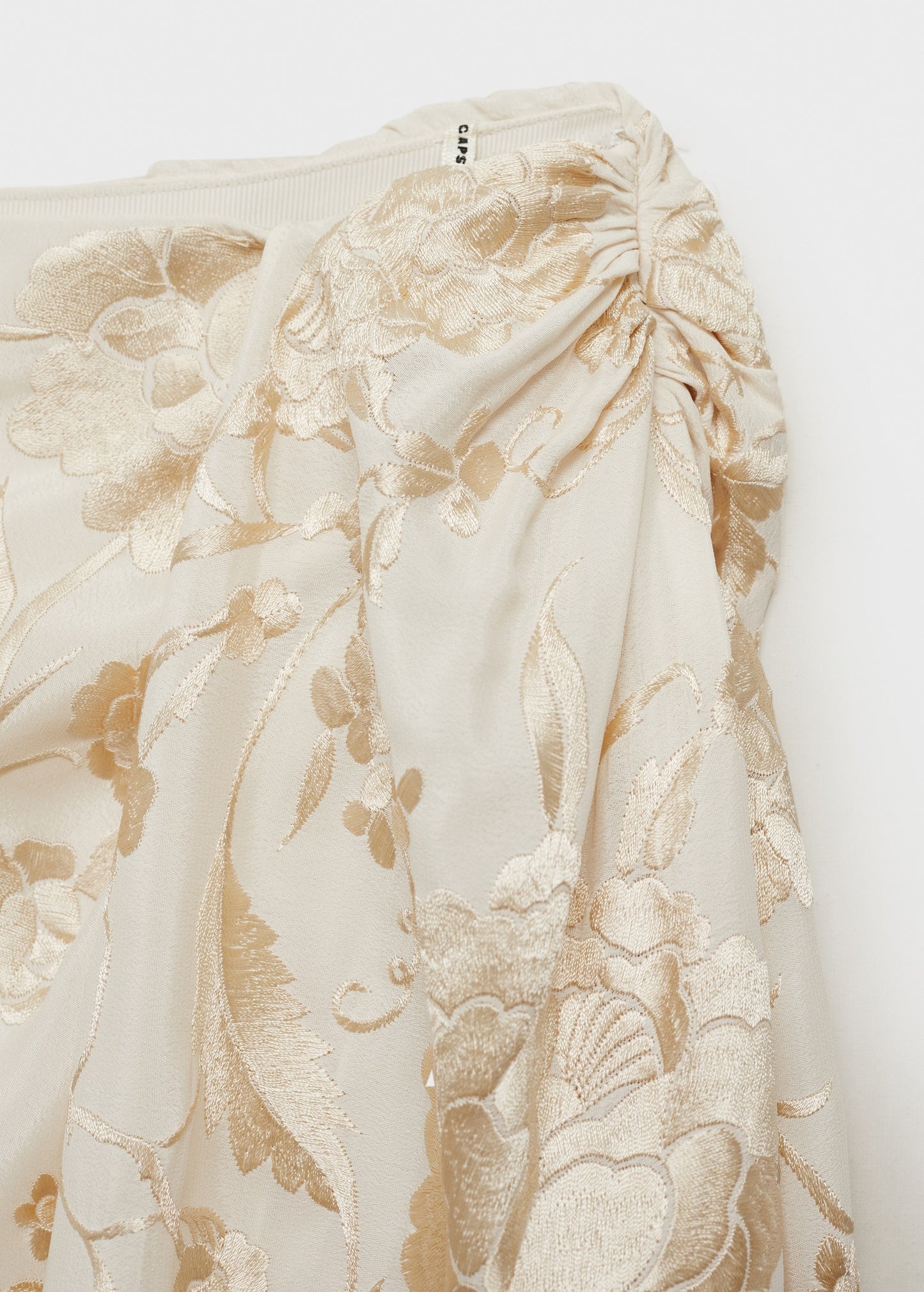 Embroidered fringe pareo-style skirt