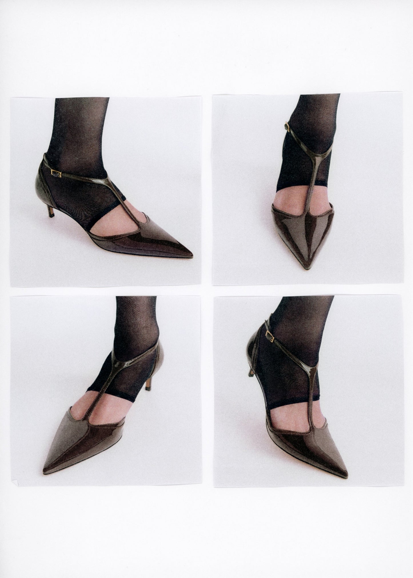 Kitten-heel patent leather shoes